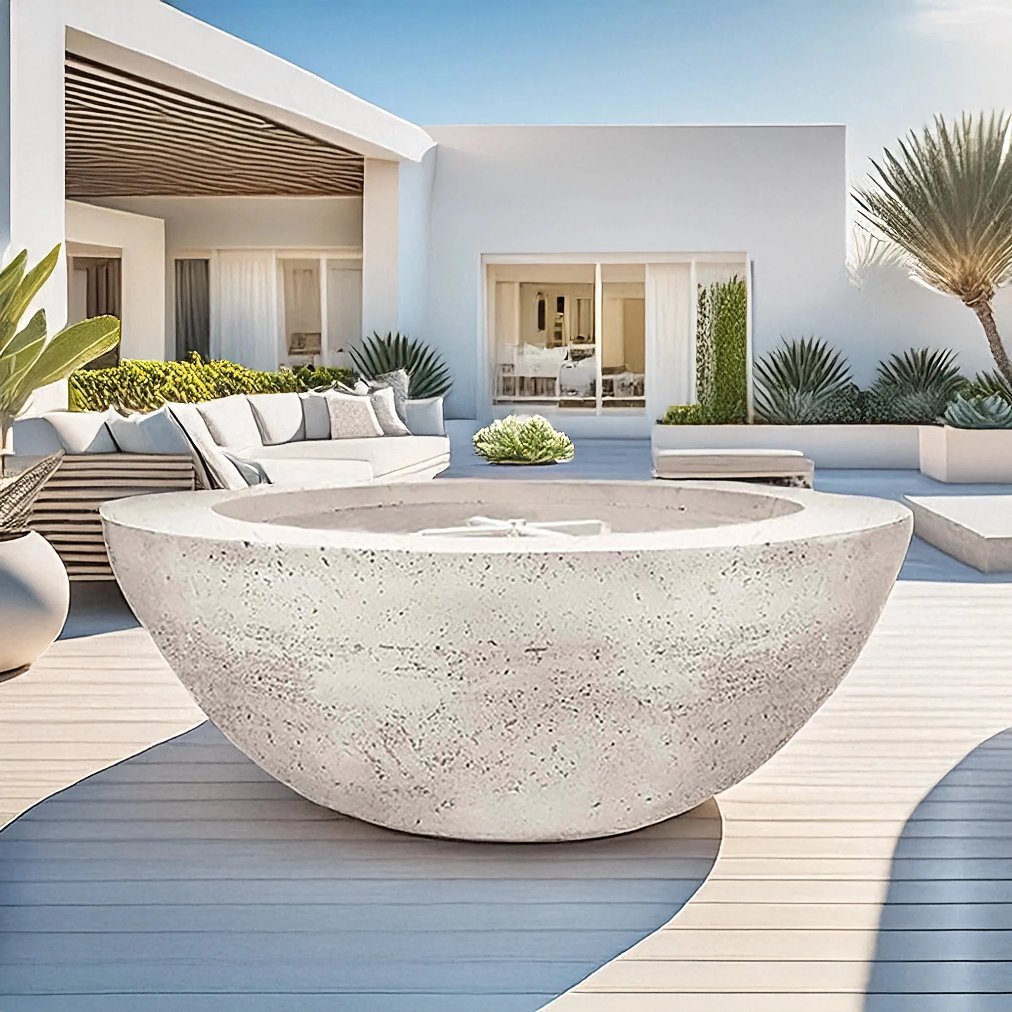 Prism Hardscapes 39" Moderno 6 Natural Gas Fire Bowl in Cafe - PH-440-1NG - Image 3