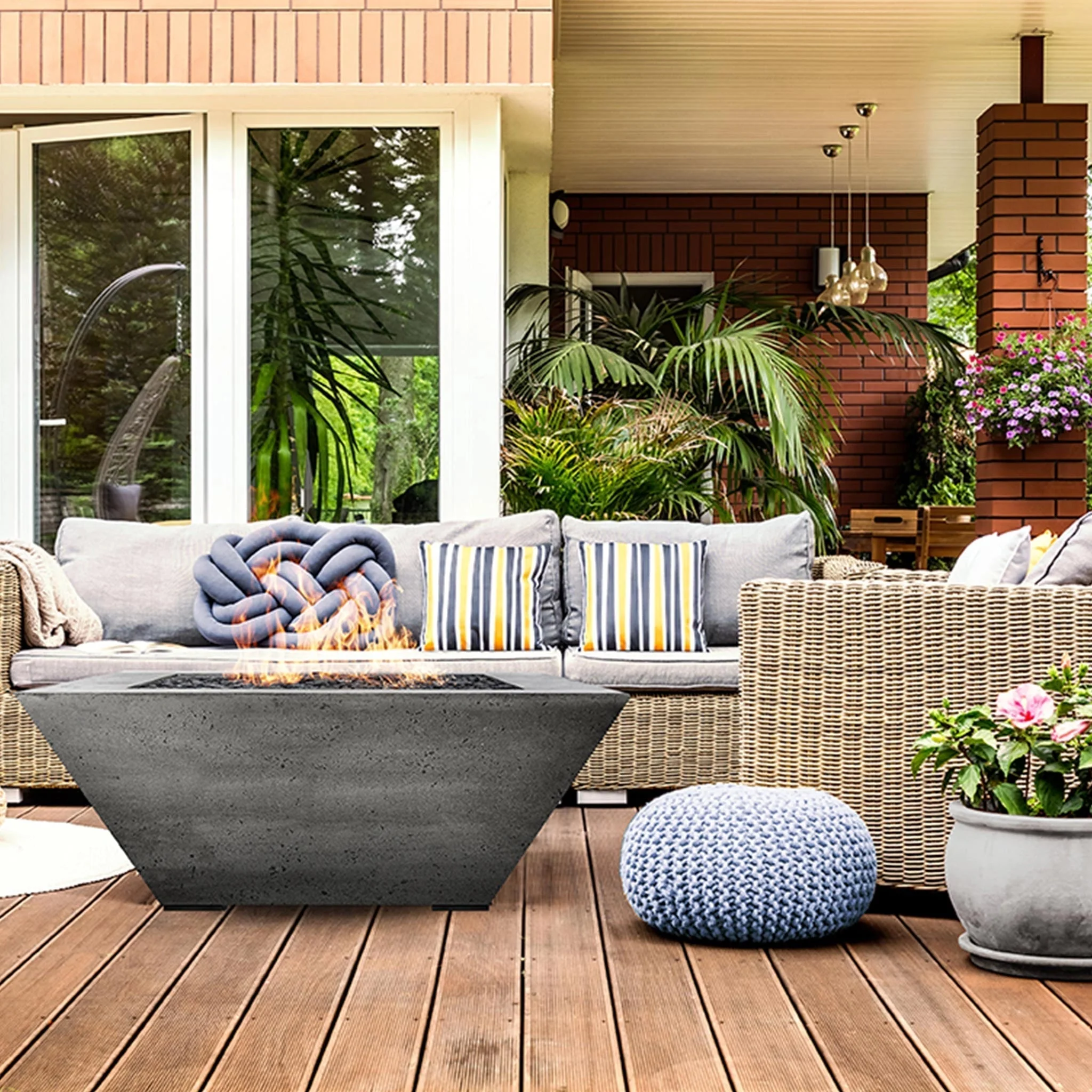 Prism Hardscapes 42" x 42" Lombard Propane Gas Fire Pit in Ebony - PH-416-2LP - Image 4