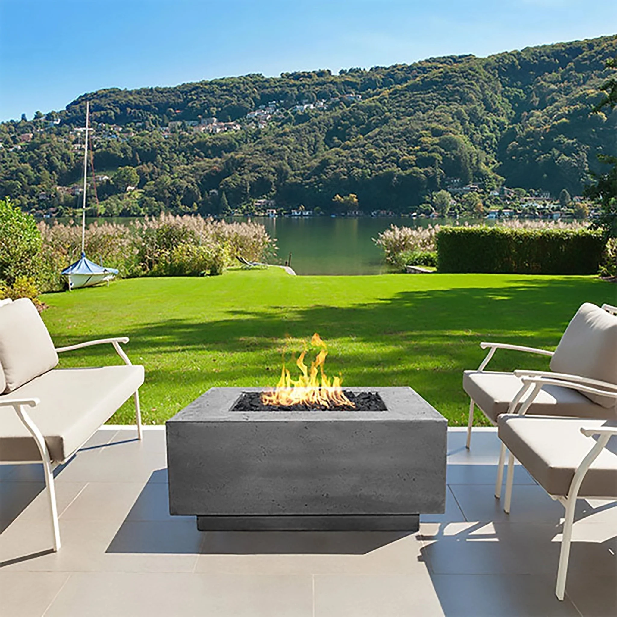 Prism Hardscapes 42" x 42" Tavola 42 Natural Gas Fire Pit in Cafe - PH-427-1NG - Image 6