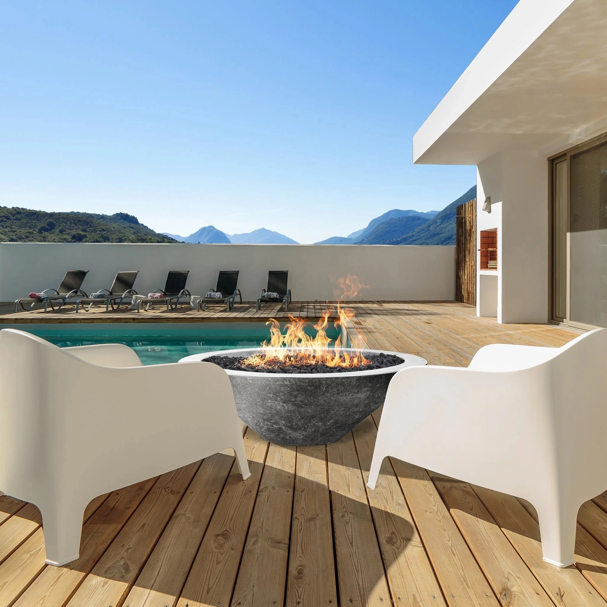 Prism Hardscapes 48" Embarcadero Propane Gas Fire Pit in Cafe - PH-419-1LP - Image 4