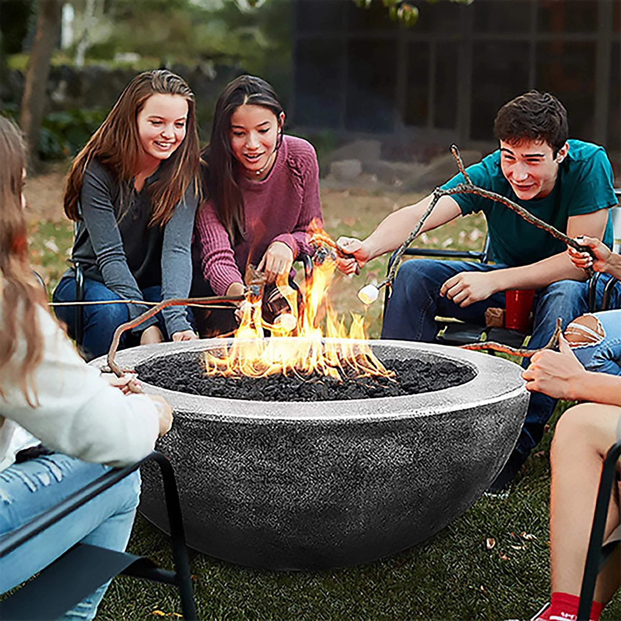 Prism Hardscapes 48" Moderno 4 Natural Gas Fire Bowl in Cafe - PH-404-1NG - Image 6
