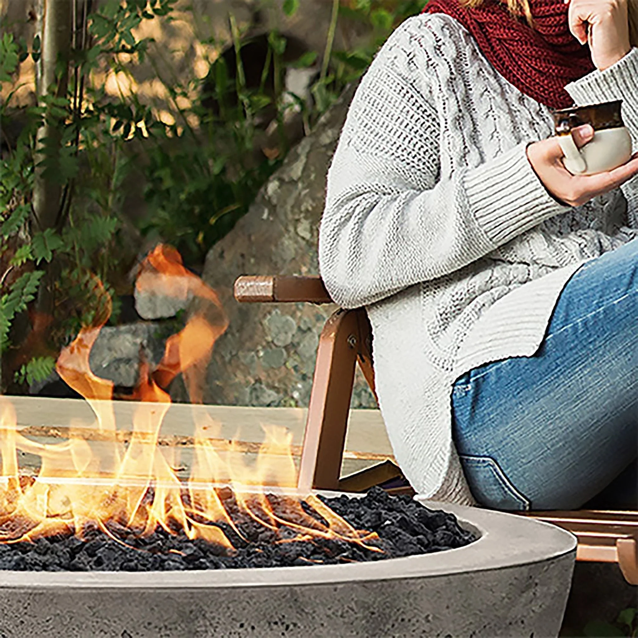 Prism Hardscapes 48" Moderno 4 Natural Gas Fire Bowl in Cafe - PH-404-1NG - Image 7