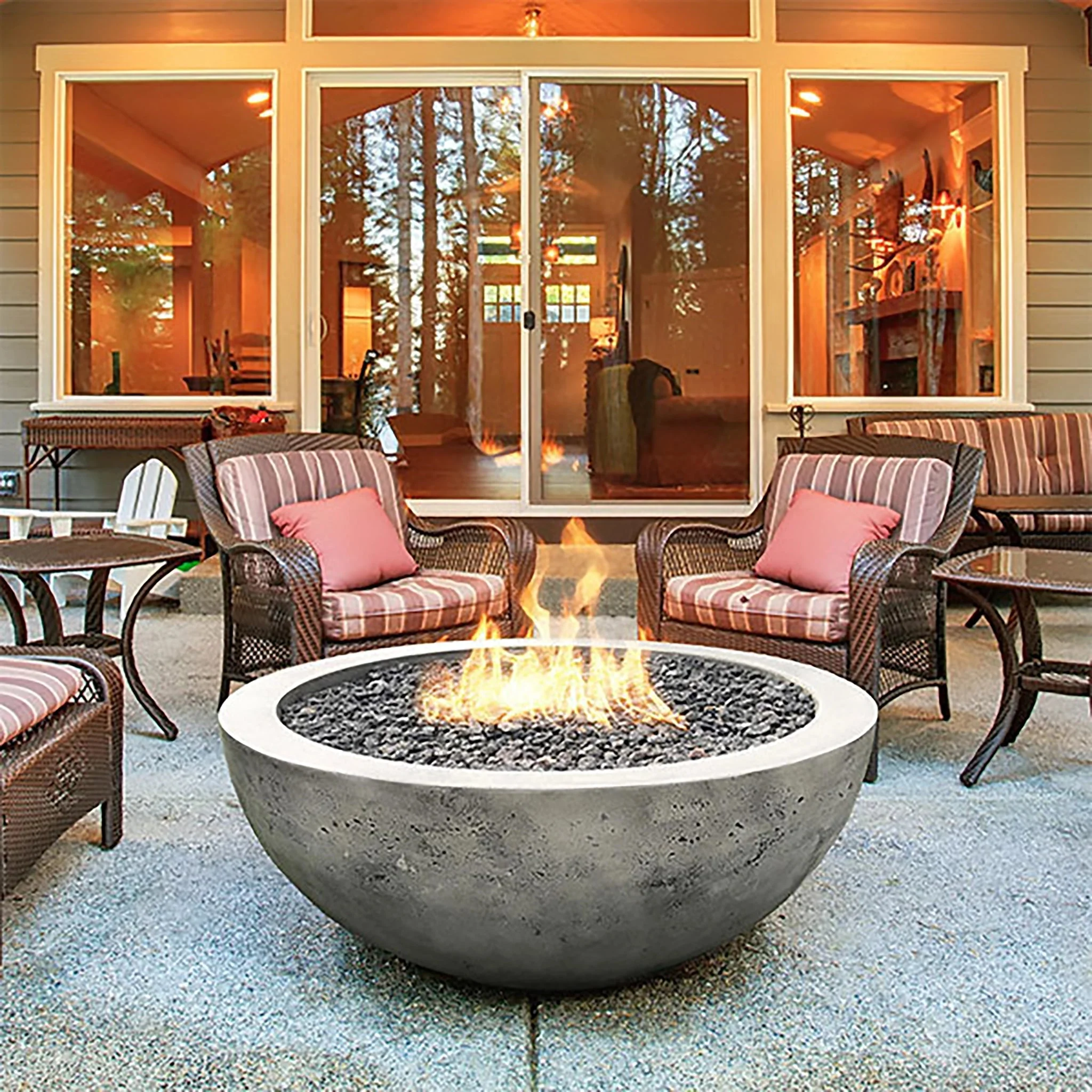 Prism Hardscapes 48" Moderno 4 Natural Gas Fire Bowl in Cafe - PH-404-1NG - Image 5
