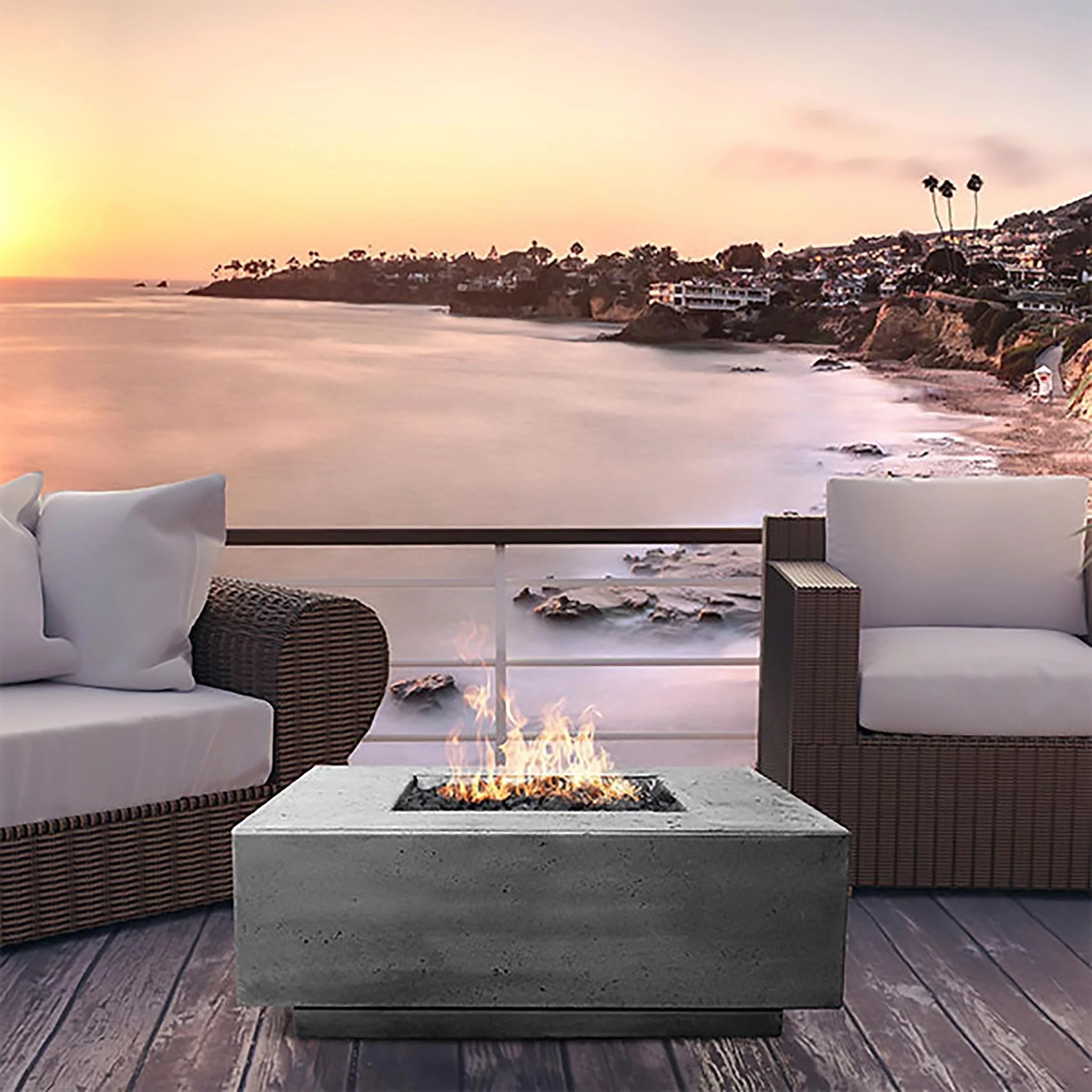 Prism Hardscapes 48" x 48" Tavola 3 Natural Gas Fire Pit in Natural - PH-407-3NG - Image 3