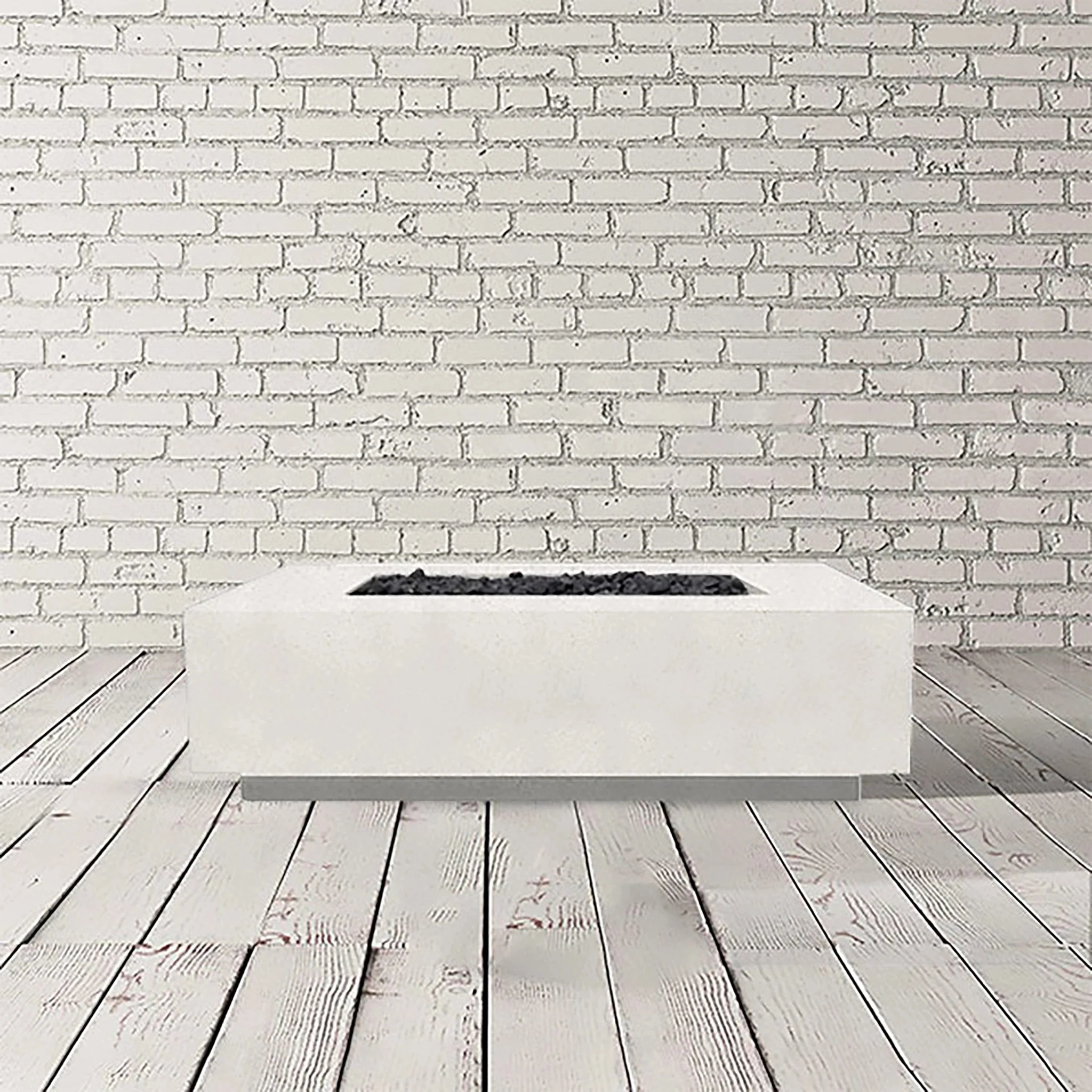 Prism Hardscapes 56" x 38" Tavola 1 Natural Gas Fire Pit in Ultra White - PH-405-5NG - Image 2