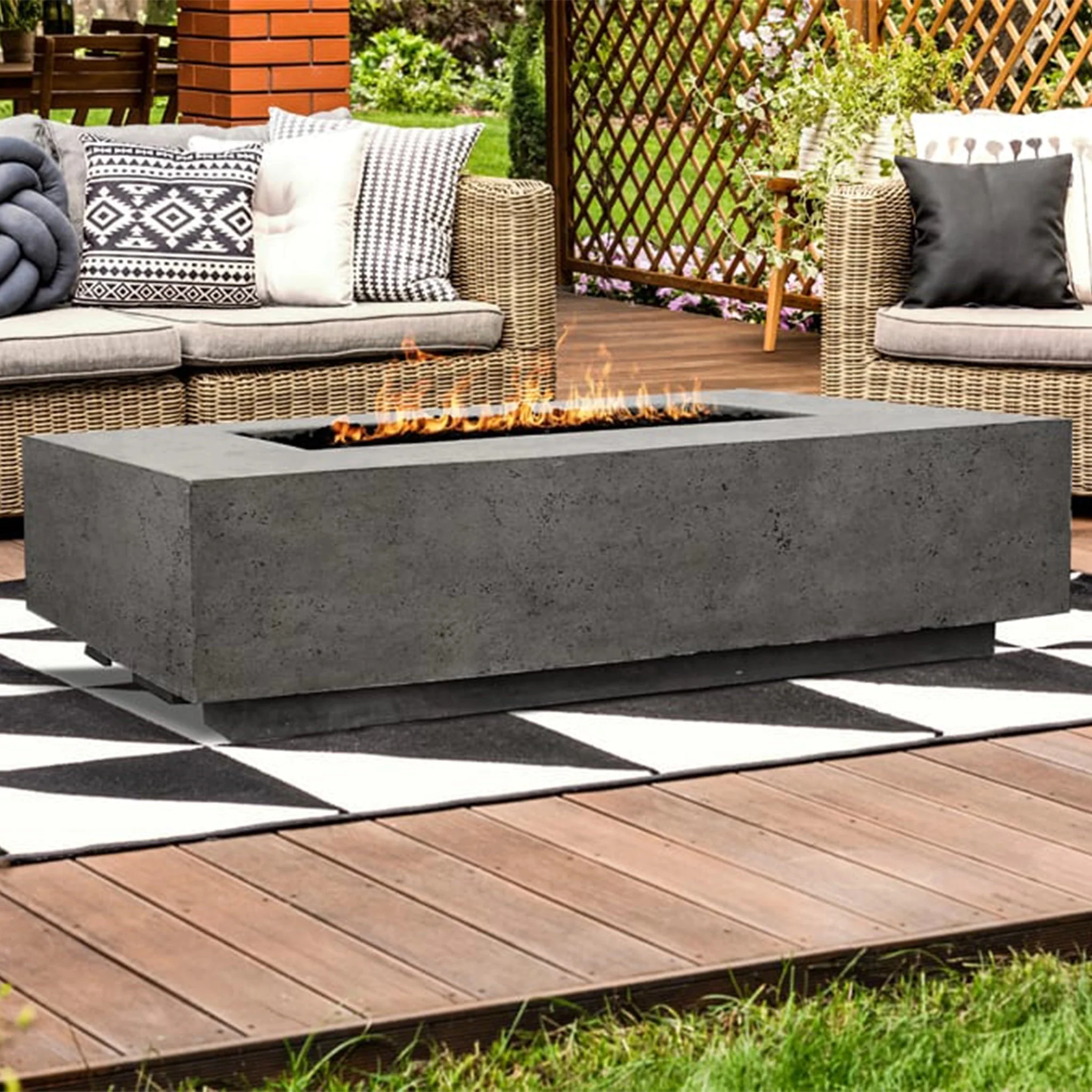 Prism Hardscapes 56" x 38" Tavola 1 Natural Gas Fire Pit in Ultra White - PH-405-5NG - Image 5