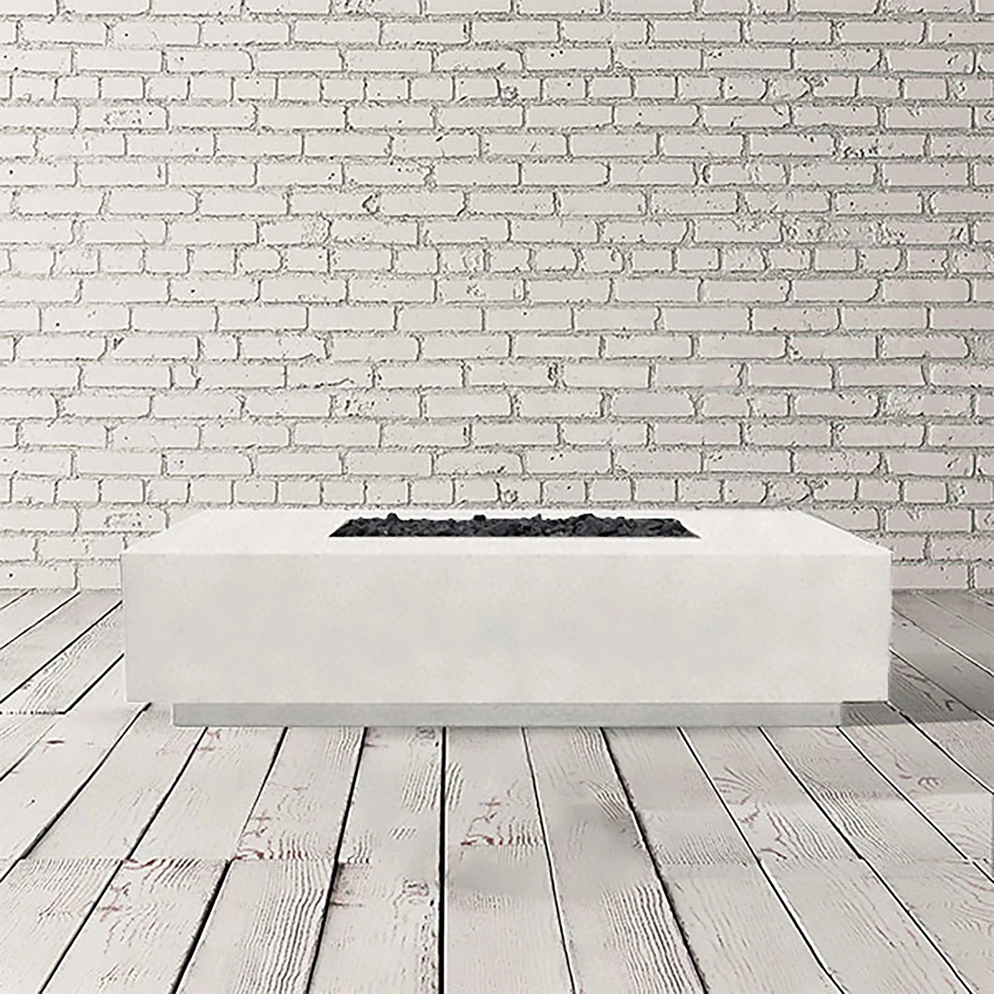 Prism Hardscapes 66" x 38" Tavola 4 Natural Gas Fire Pit in Ultra White - PH-408-5NG - Image 2