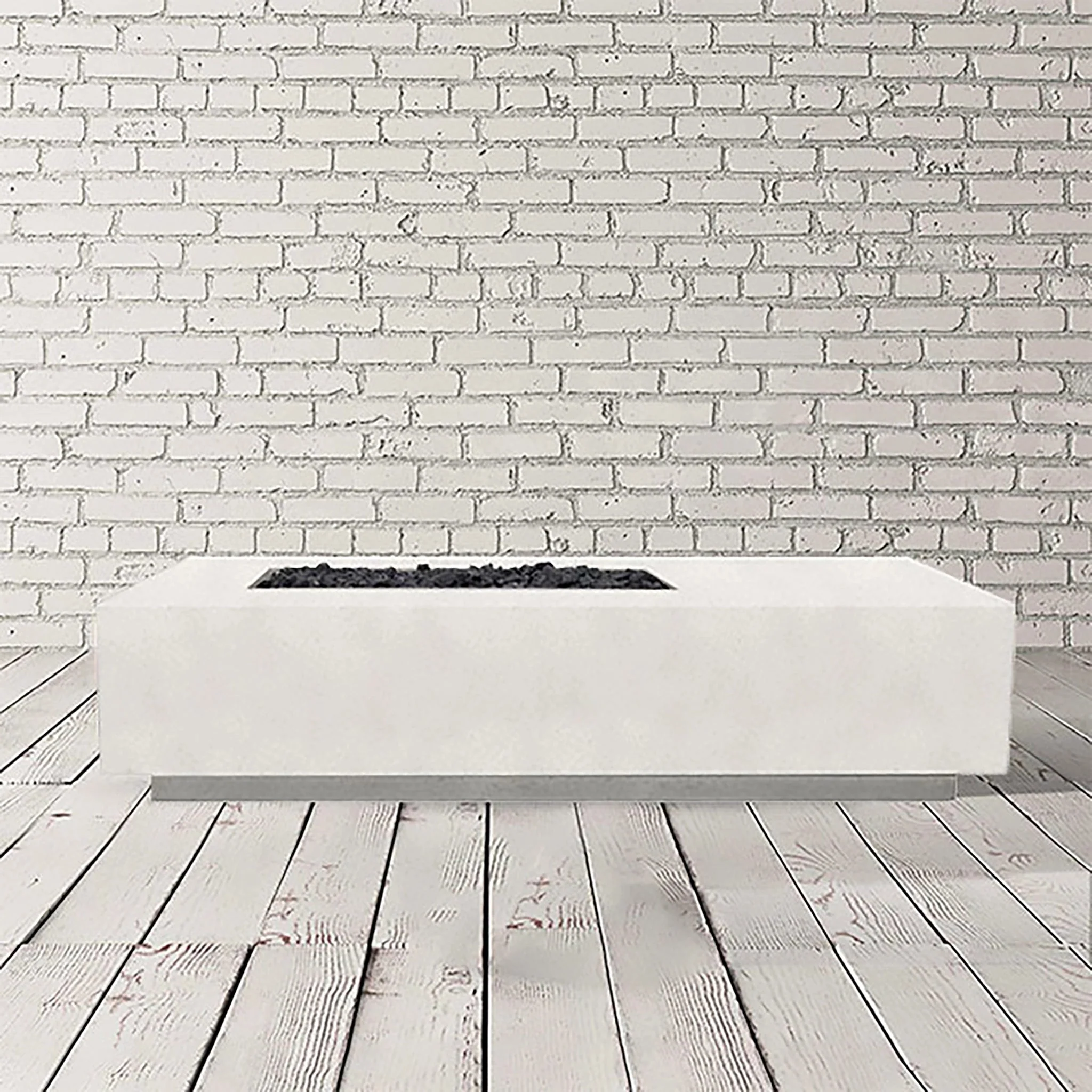 Prism Hardscapes 80" x 38" Tavola 5 Natural Gas Fire Pit in Ultra White - PH-409-5NG - Image 2