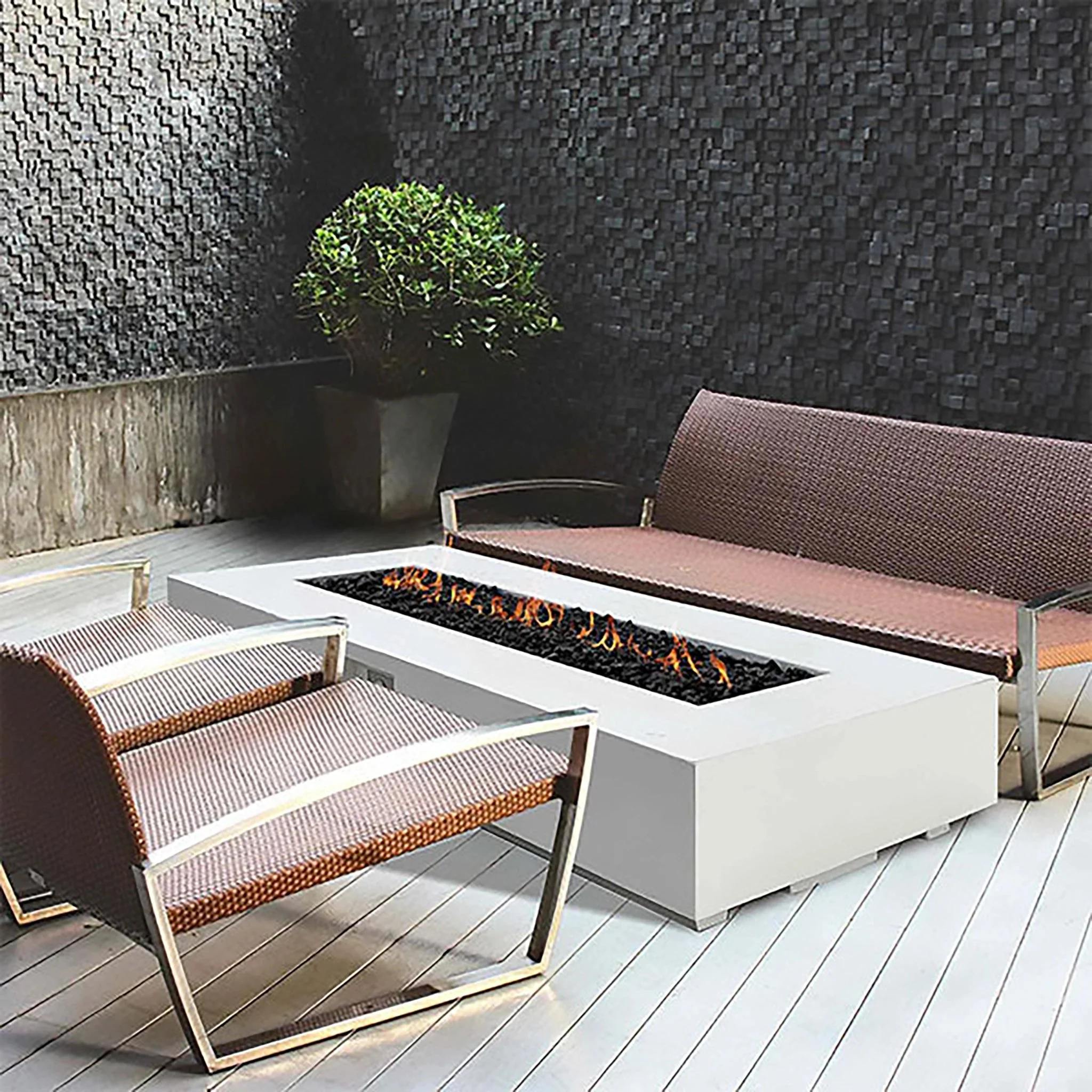Prism Hardscapes 90" x 38" Tavola 6 Natural Gas Fire Pit in Natural - PH-415-3NG - Image 3