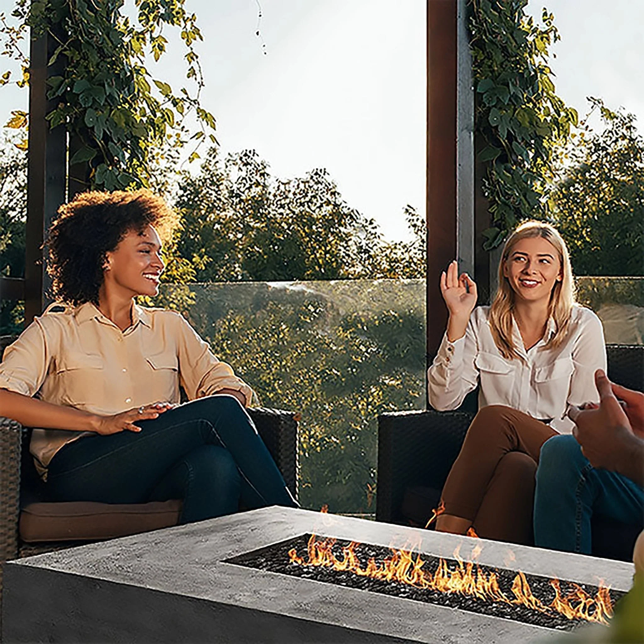 Prism Hardscapes 90" x 38" Tavola 6 Natural Gas Fire Pit in Natural - PH-415-3NG - Image 6