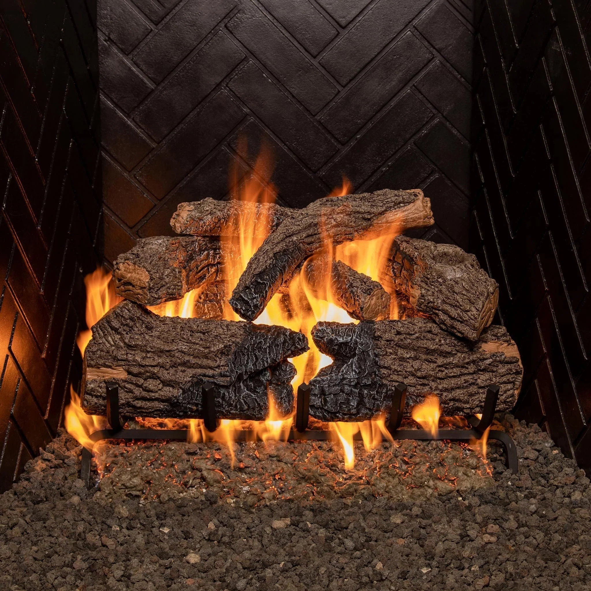 Vented Charred Oak Gas Logs by Real Fyre - Image 14