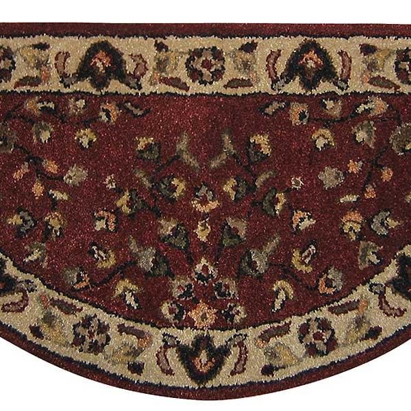 Red Floral Hand-Tufted Wool Hearth Rug - Image 2