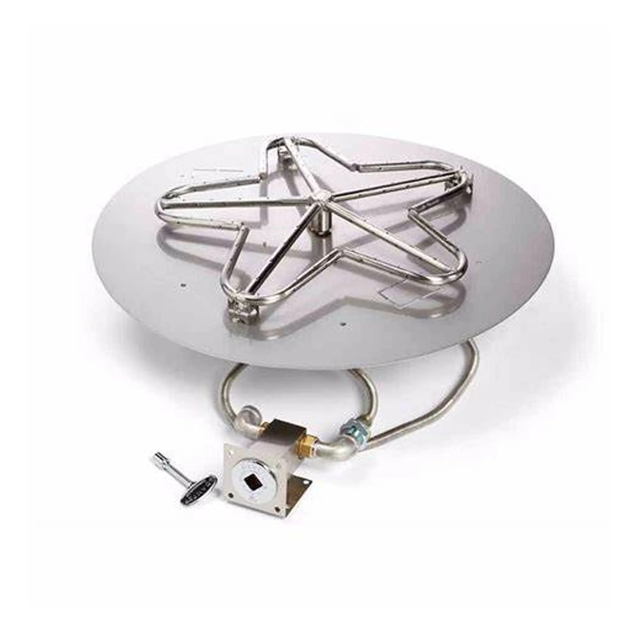 Round Flat Torpedo Fire Pit Burner Kit Match Lit Ignition by HPC Fire