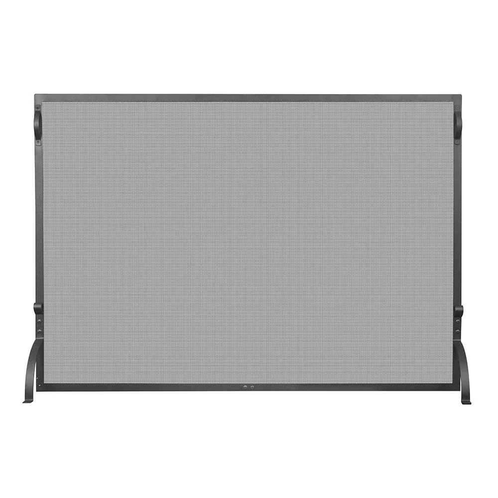 Single Panel Black Wrought Iron Sparkguard - Large