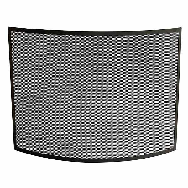 Single Panel Curved Black Wrought Iron Screen