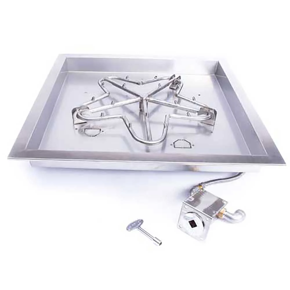 Square Drop-In Torpedo Fire Pit Burner Kit Match Lit Ignition by HPC Fire - Image 2