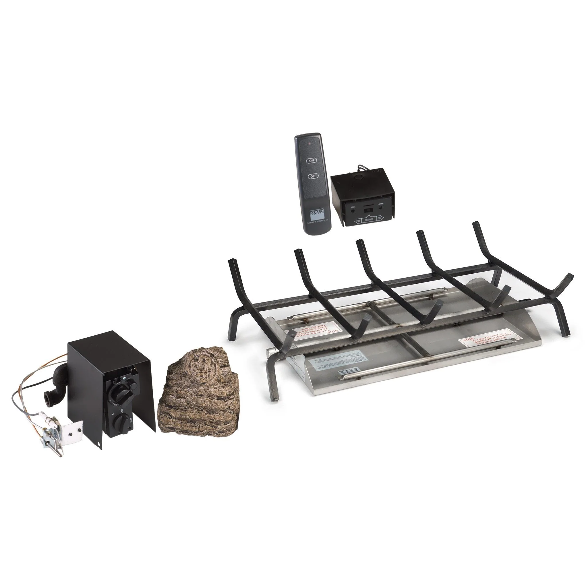 24" Vented G45 See-Thru Stainless Steel Fireplace Burner "02" Series Non-Standing Pilot with On/Off Remote by Real Fyre - Image 5