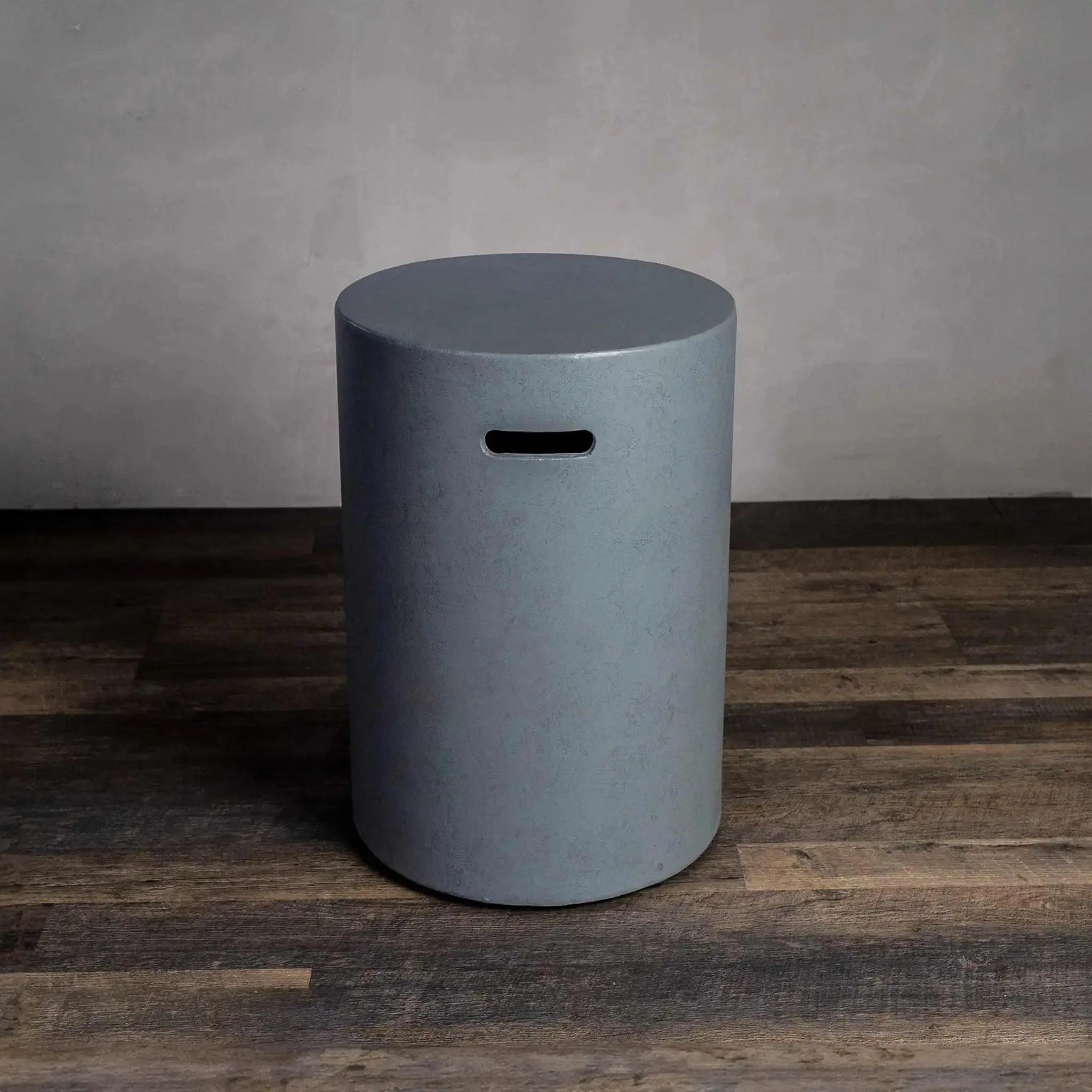 16" Round Beton Concrete (GFRC) Propane Tank Cover and End Table - Natural Gray by Starfire Designs