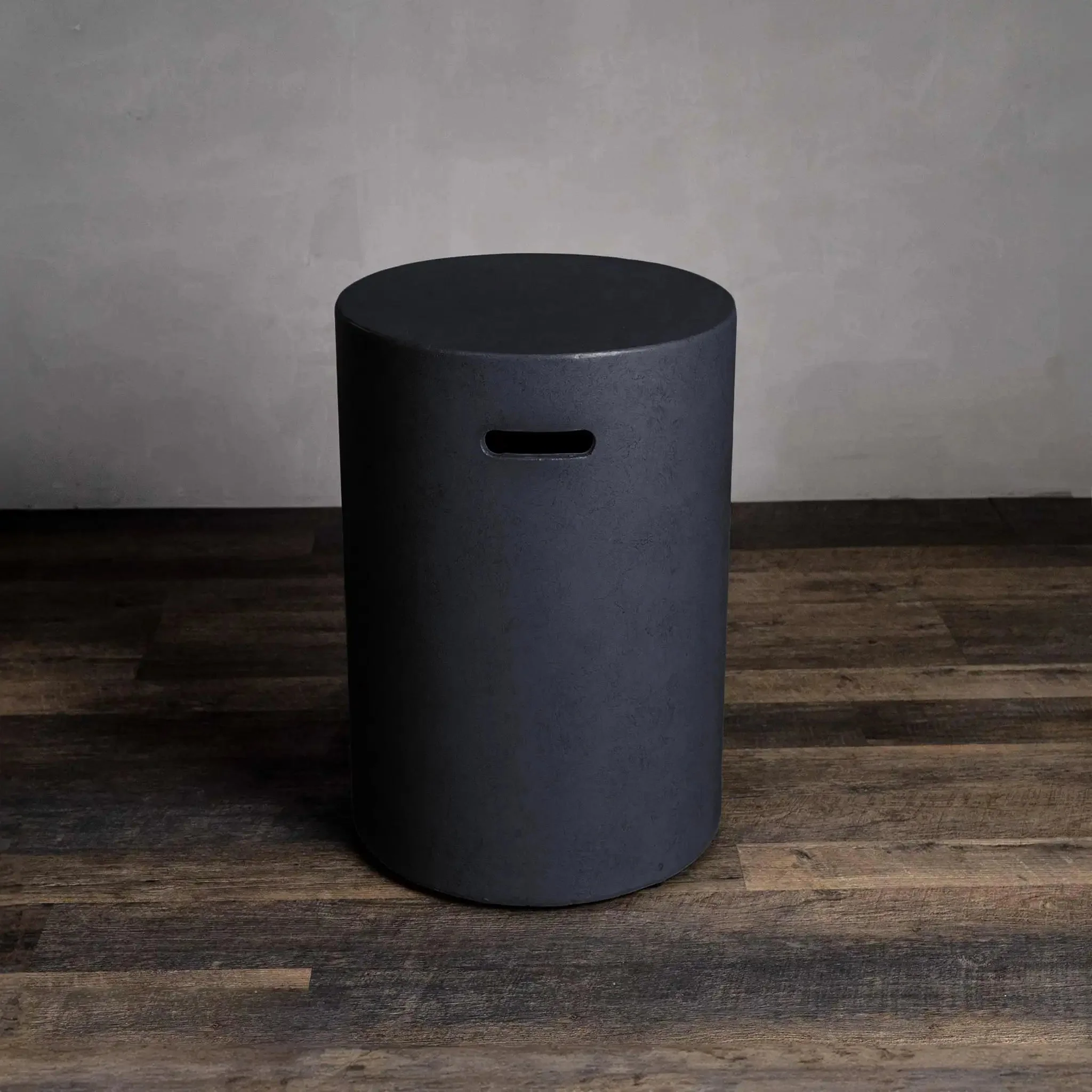 16" Round Beton Concrete (GFRC) Propane Tank Cover and End Table - Natural Gray by Starfire Designs - Image 14