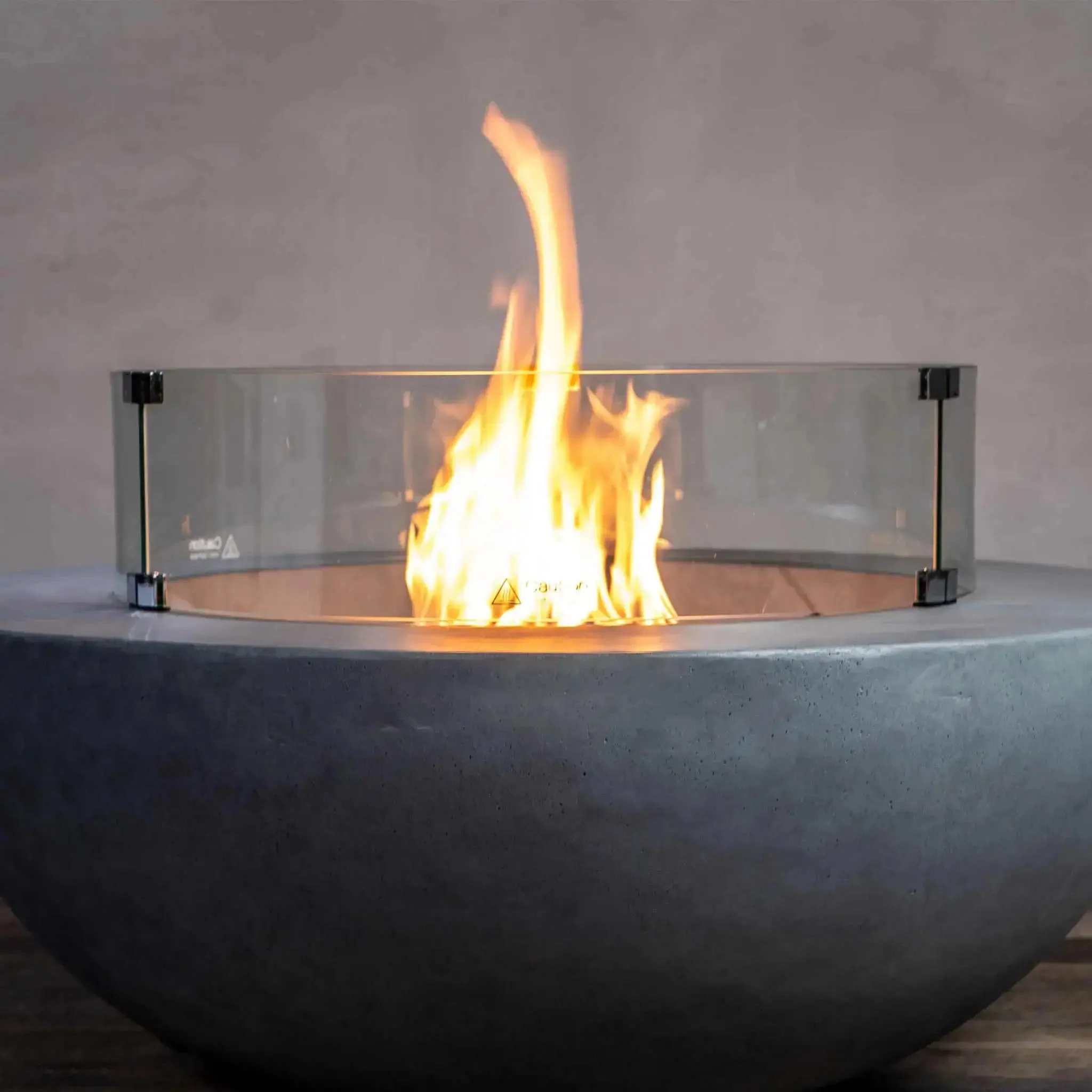 Round Beton Glass Wind Guard by Starfire Designs - Image 3