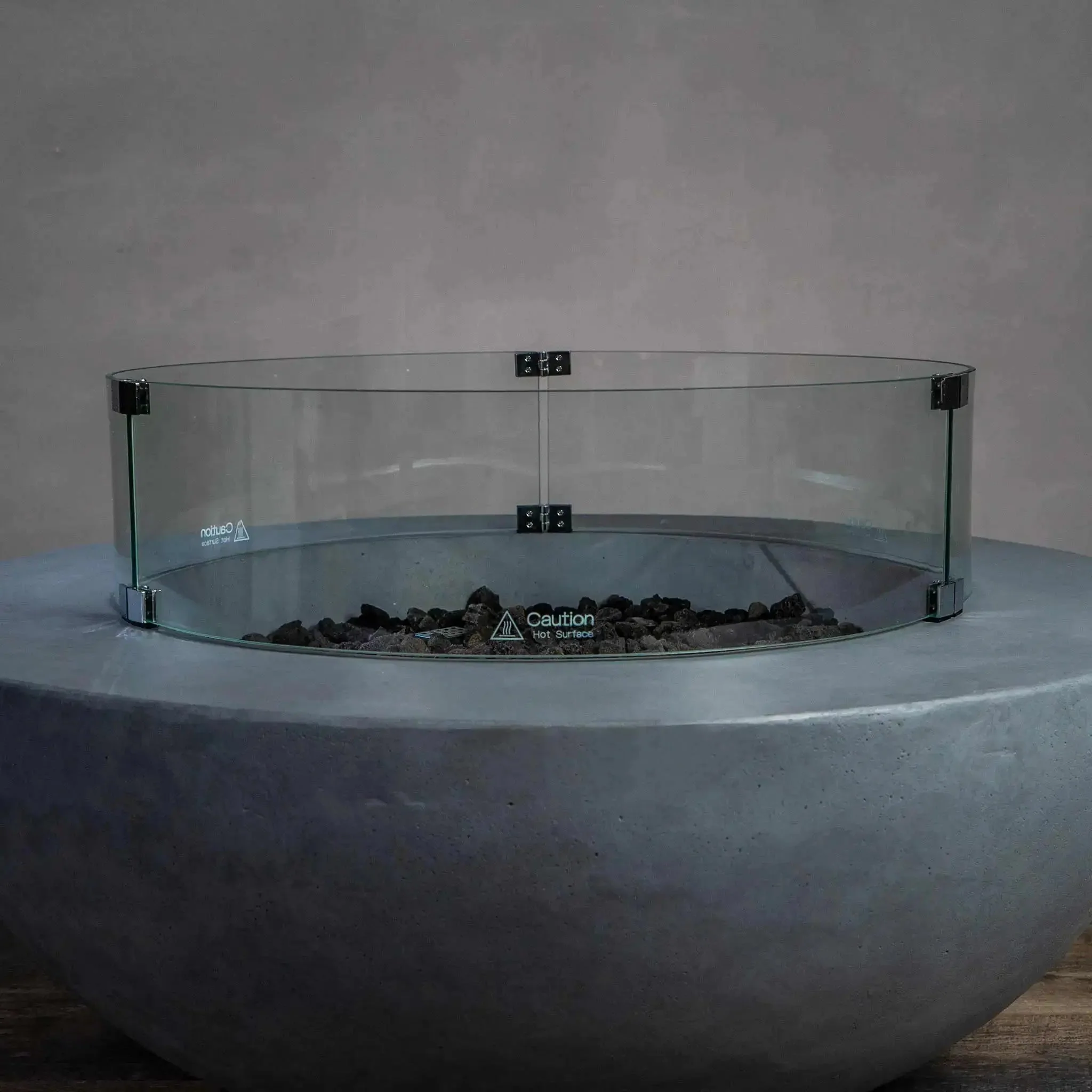 Round Beton Glass Wind Guard by Starfire Designs - Image 5