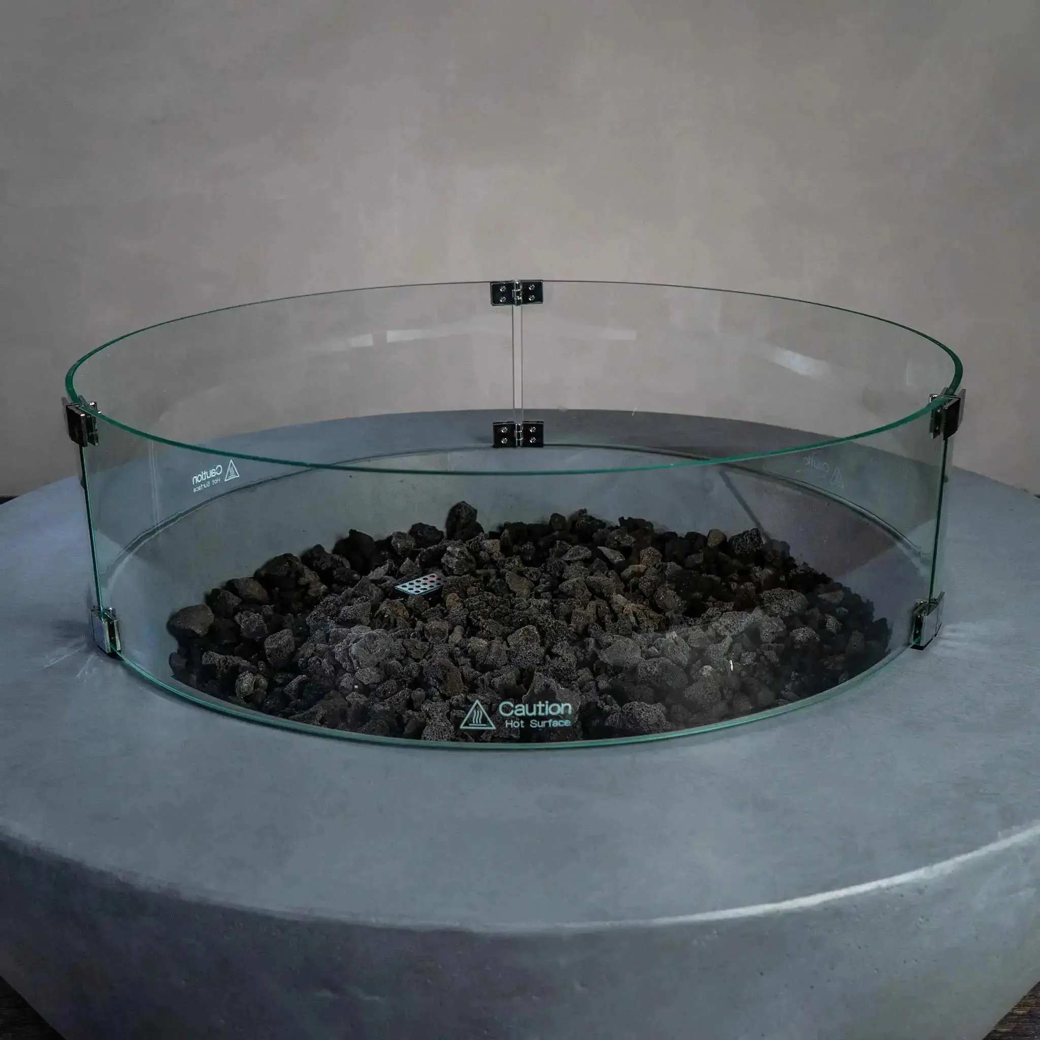 Round Beton Glass Wind Guard by Starfire Designs - Image 6