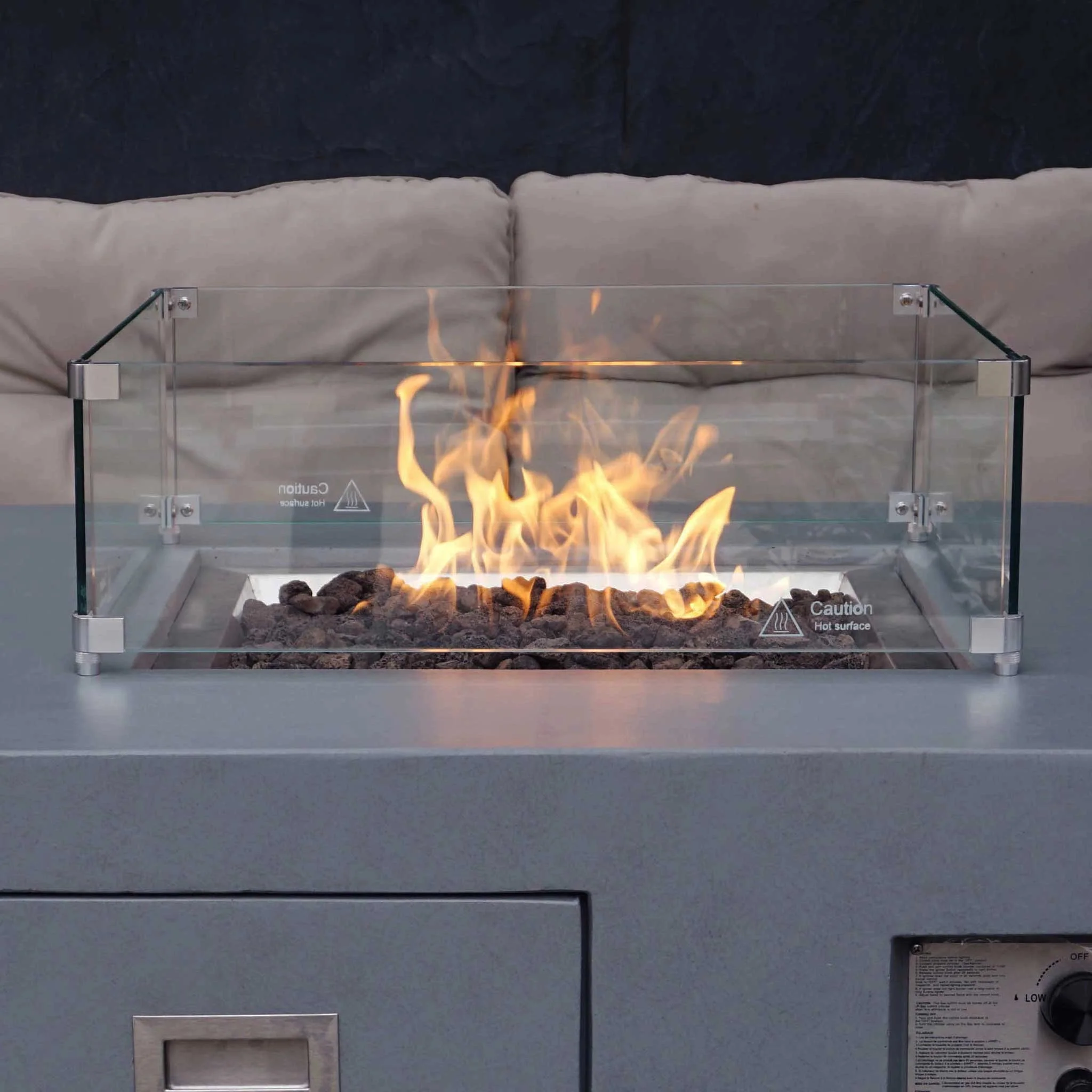 Square Beton Glass Wind Guard by Starfire Designs - Image 3