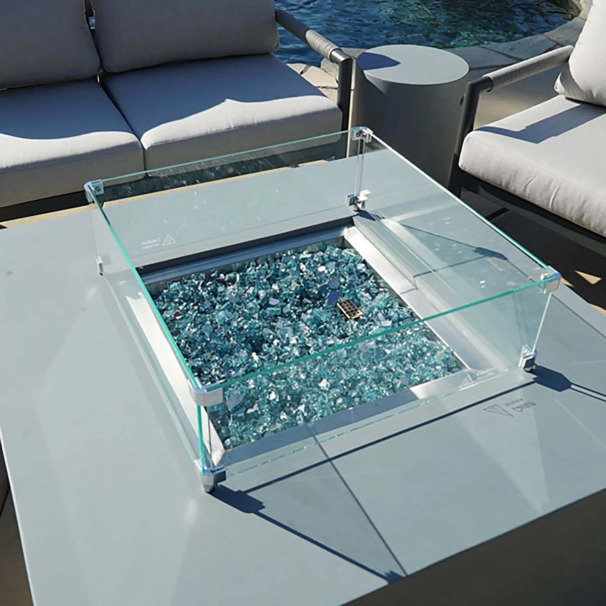 Square Beton Glass Wind Guard by Starfire Designs - Image 4