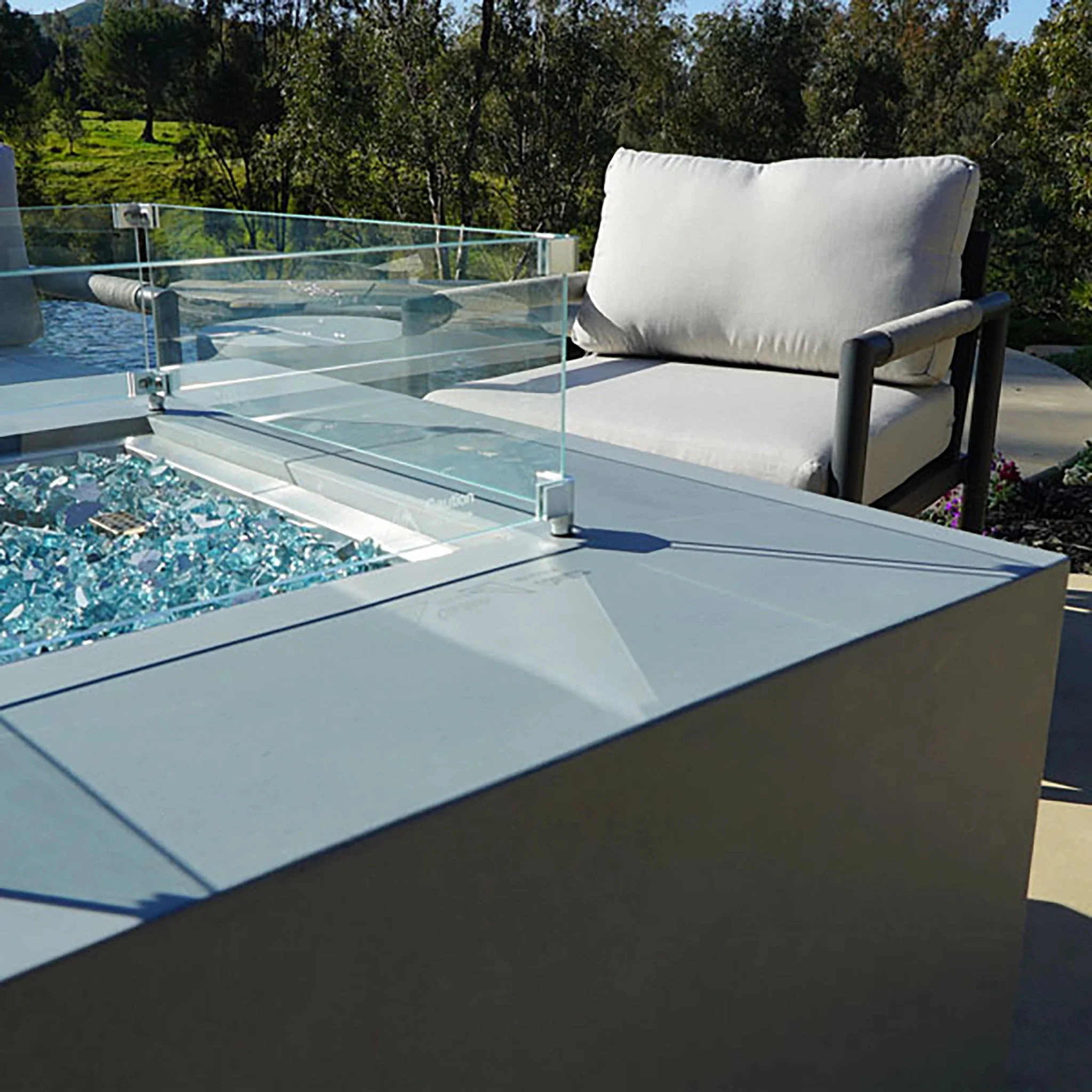 Square Beton Glass Wind Guard by Starfire Designs - Image 5