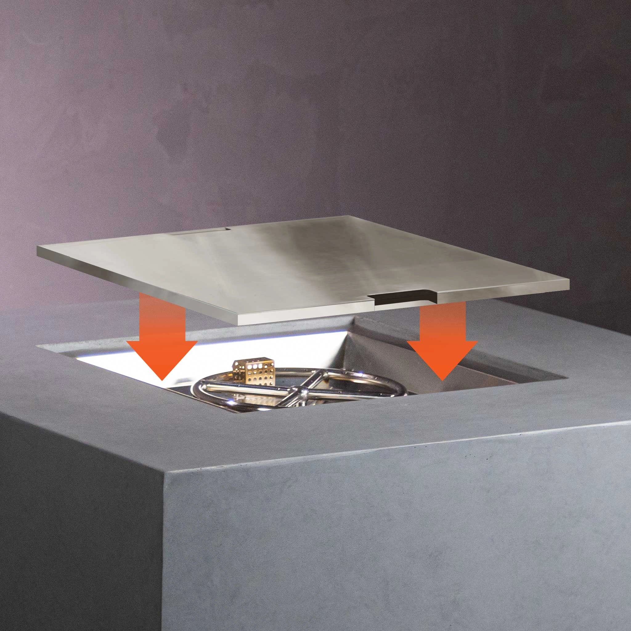 Square Beton Stainless Steel Burner Cover by Starfire Designs - Image 3