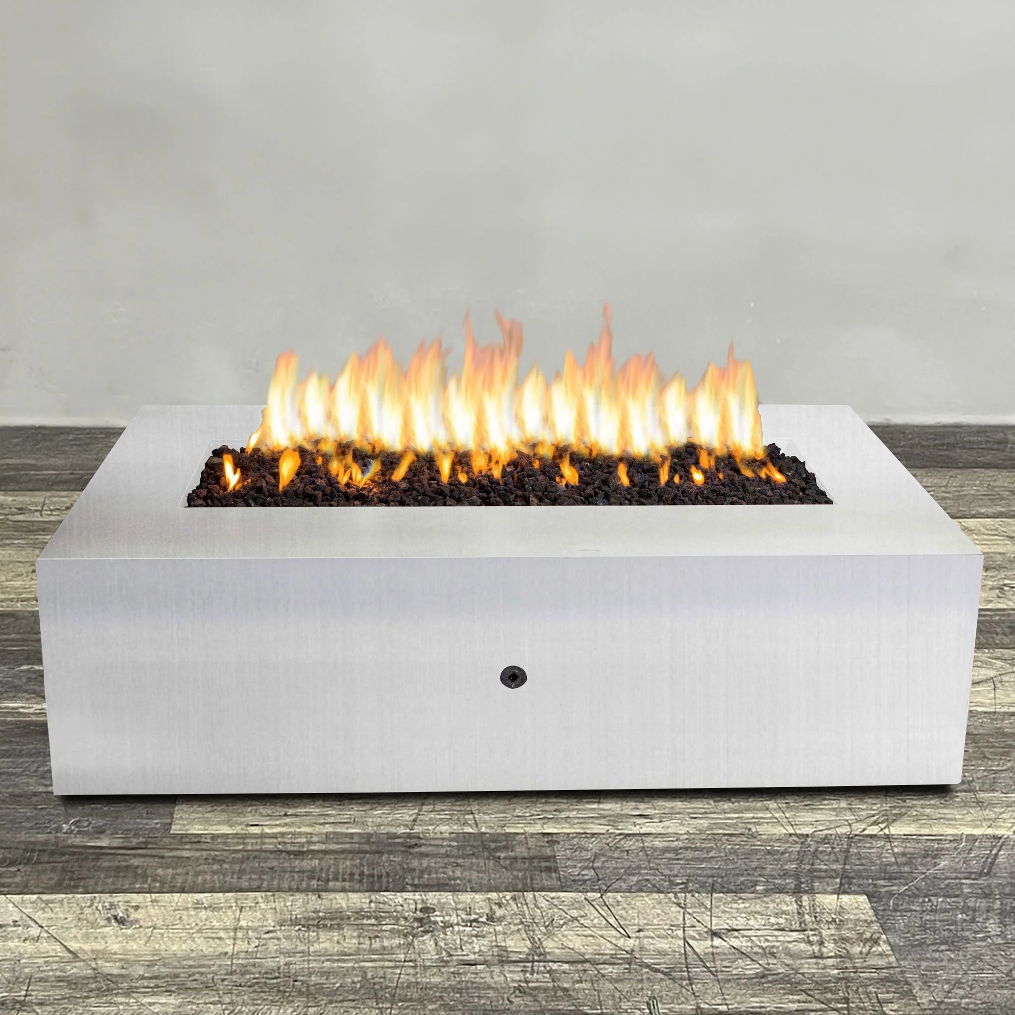 Starfire Designs Metal Gravity 72" x 38" Rectangle Stainless Steel Gas Fire Pit with Propane Tank Access Door