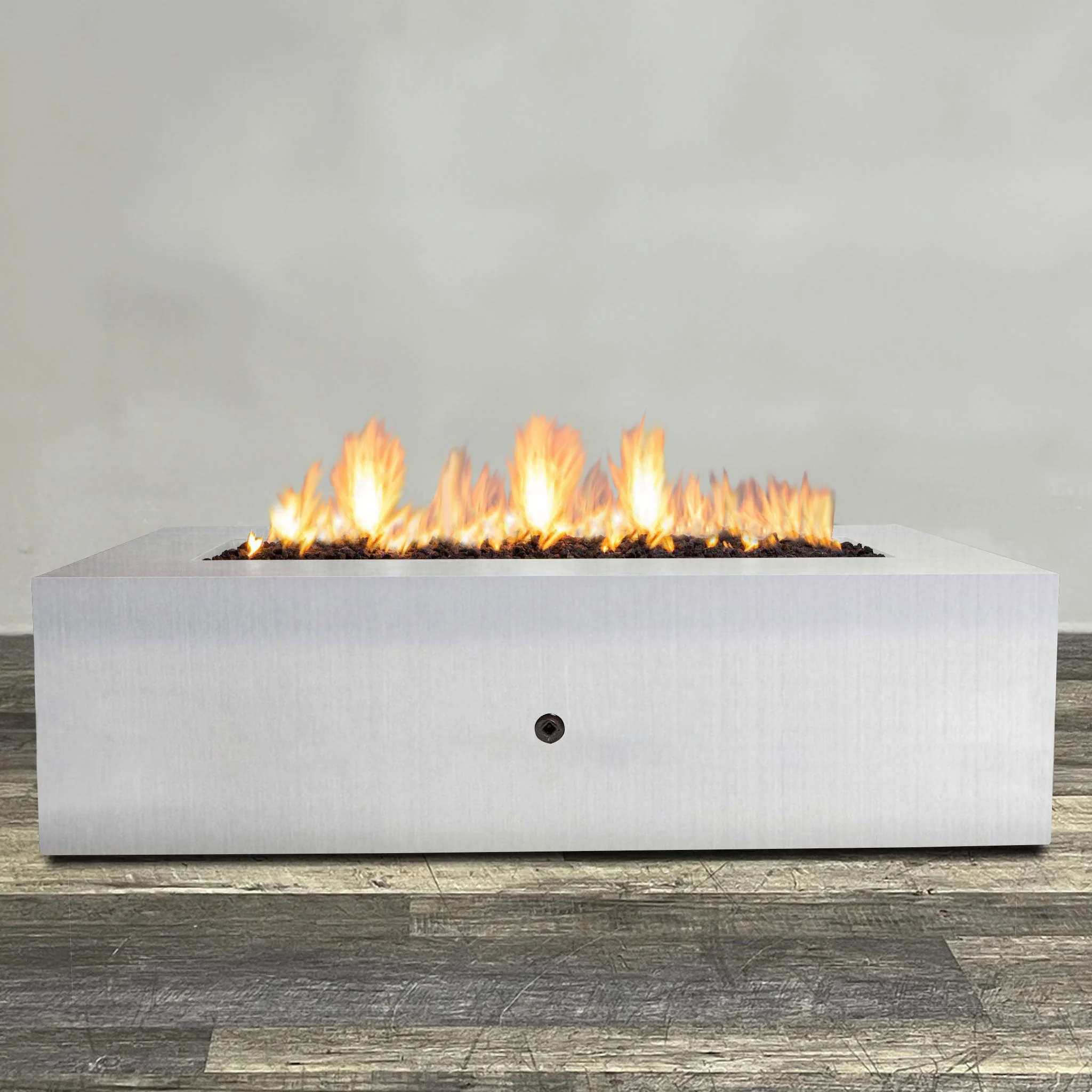 Starfire Designs Metal Gravity 72" x 38" Rectangle Stainless Steel Gas Fire Pit with Propane Tank Access Door - Image 3