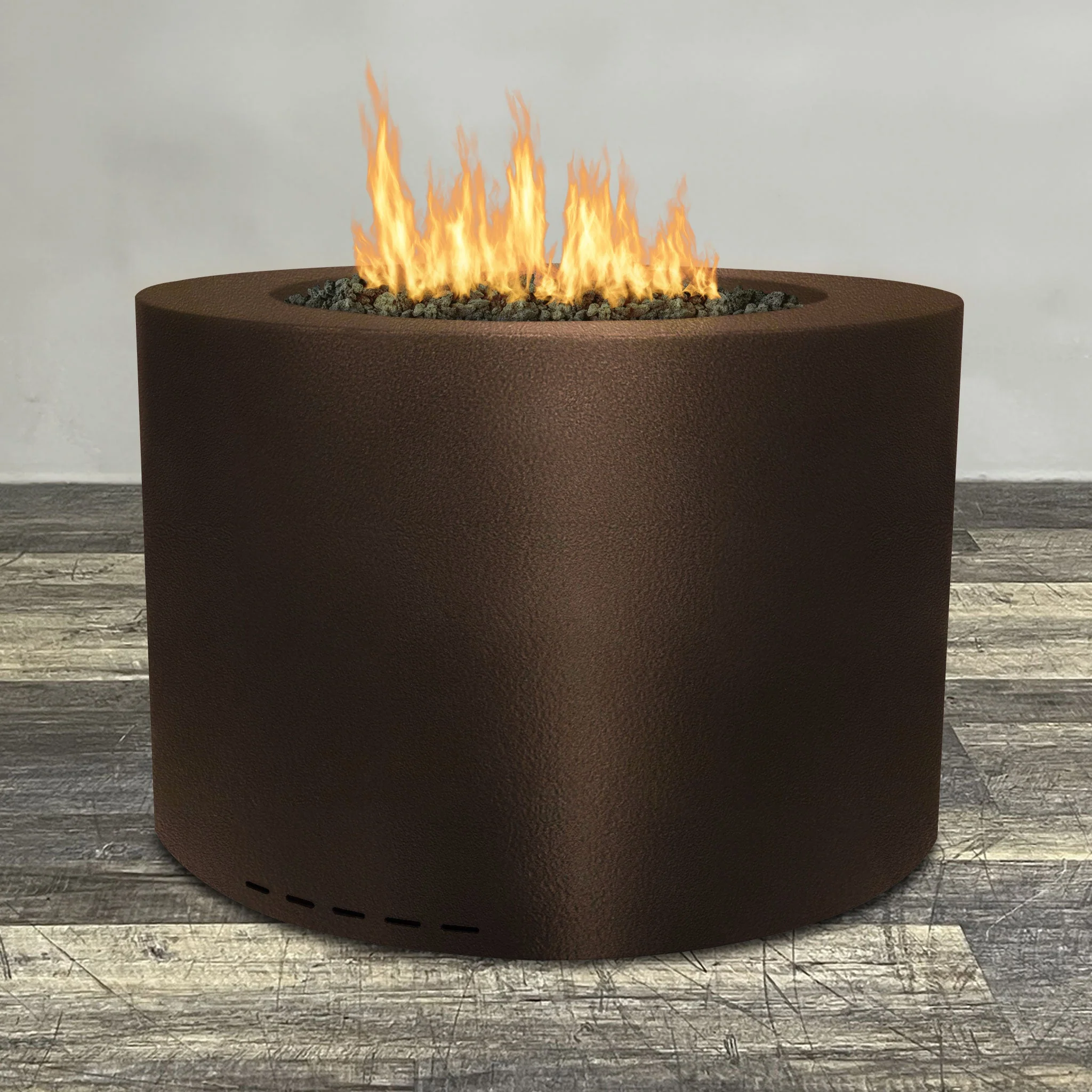 Starfire Designs Gravity Round Powder Coated Steel Gas Fire Pit with Propane Tank Access Door - Image 109