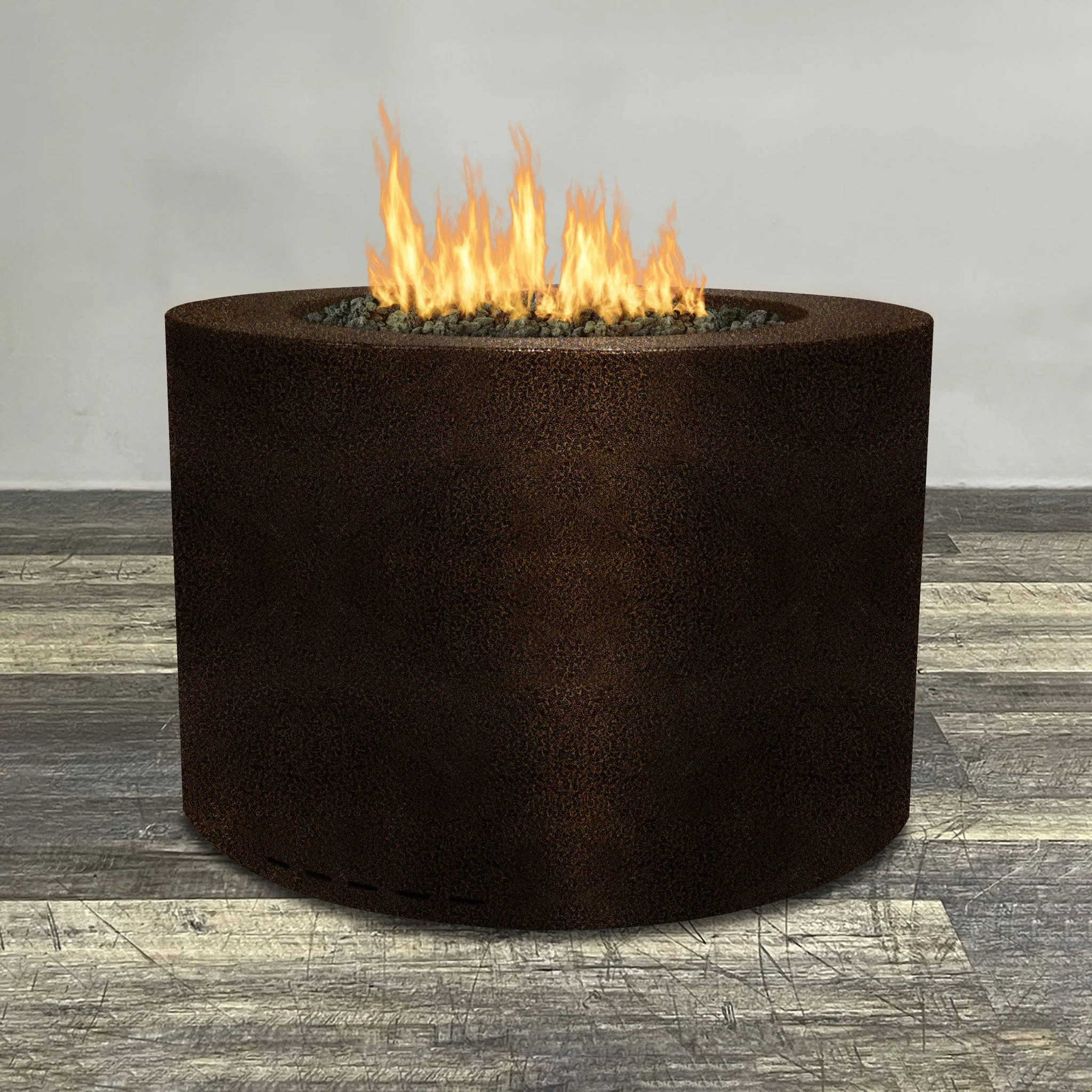 Starfire Designs Gravity Round Powder Coated Steel Gas Fire Pit with Propane Tank Access Door - Image 123