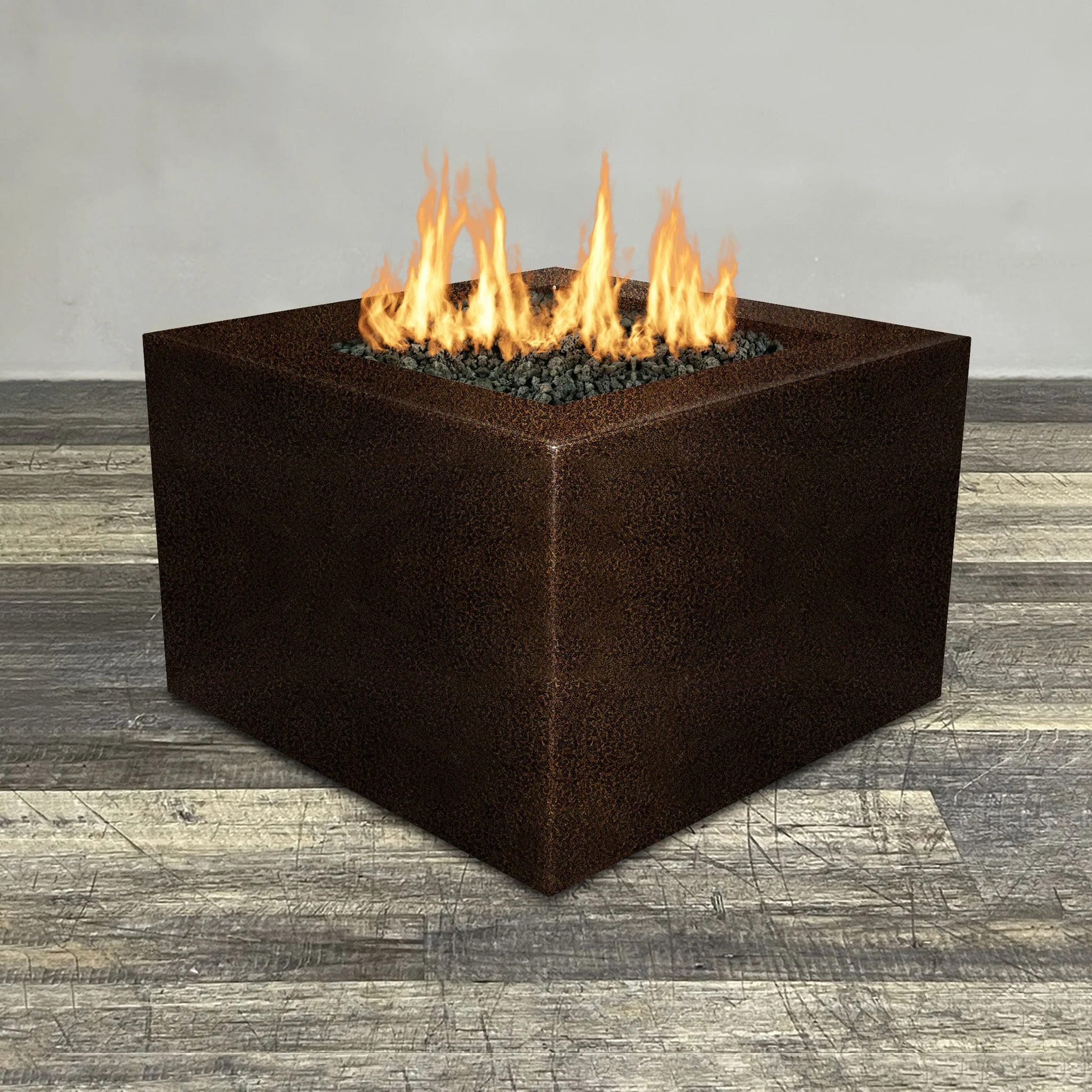Starfire Designs Gravity Square Powder Coated Steel Gas Fire Pit with Propane Tank Access Door - Image 95
