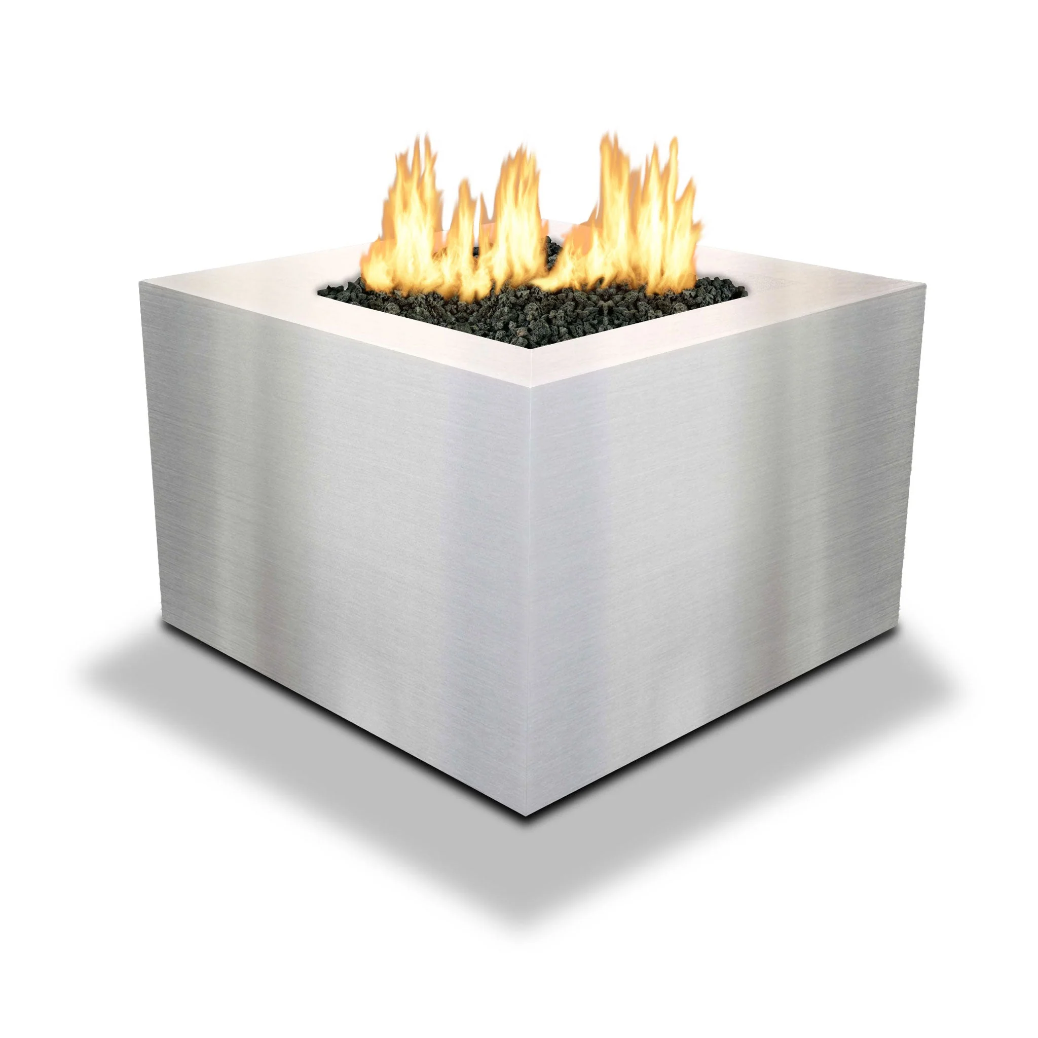 Starfire Designs Metal Gravity 36" Square Stainless Steel Gas Fire Pit with Propane Tank Access Door - Image 2