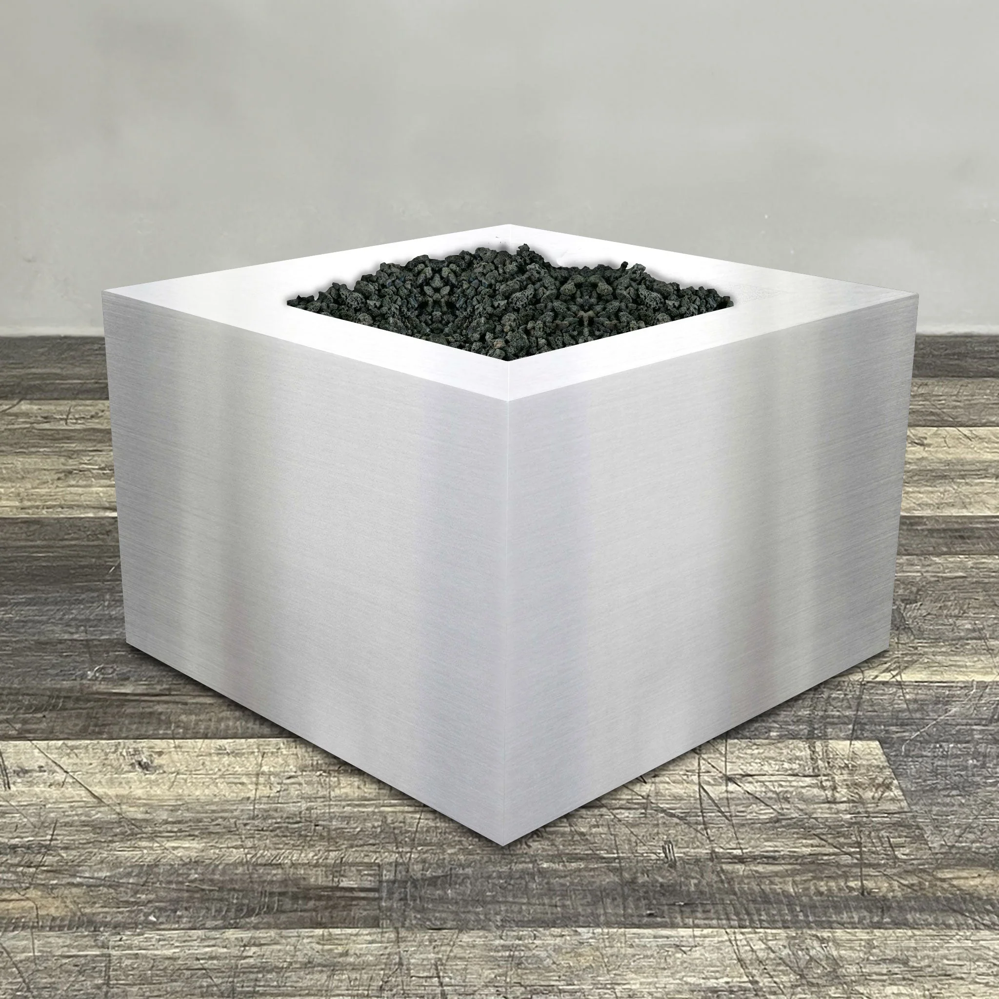 Starfire Designs Metal Gravity 45" Square Stainless Steel Gas Fire Pit with Propane Tank Access Door - Image 3