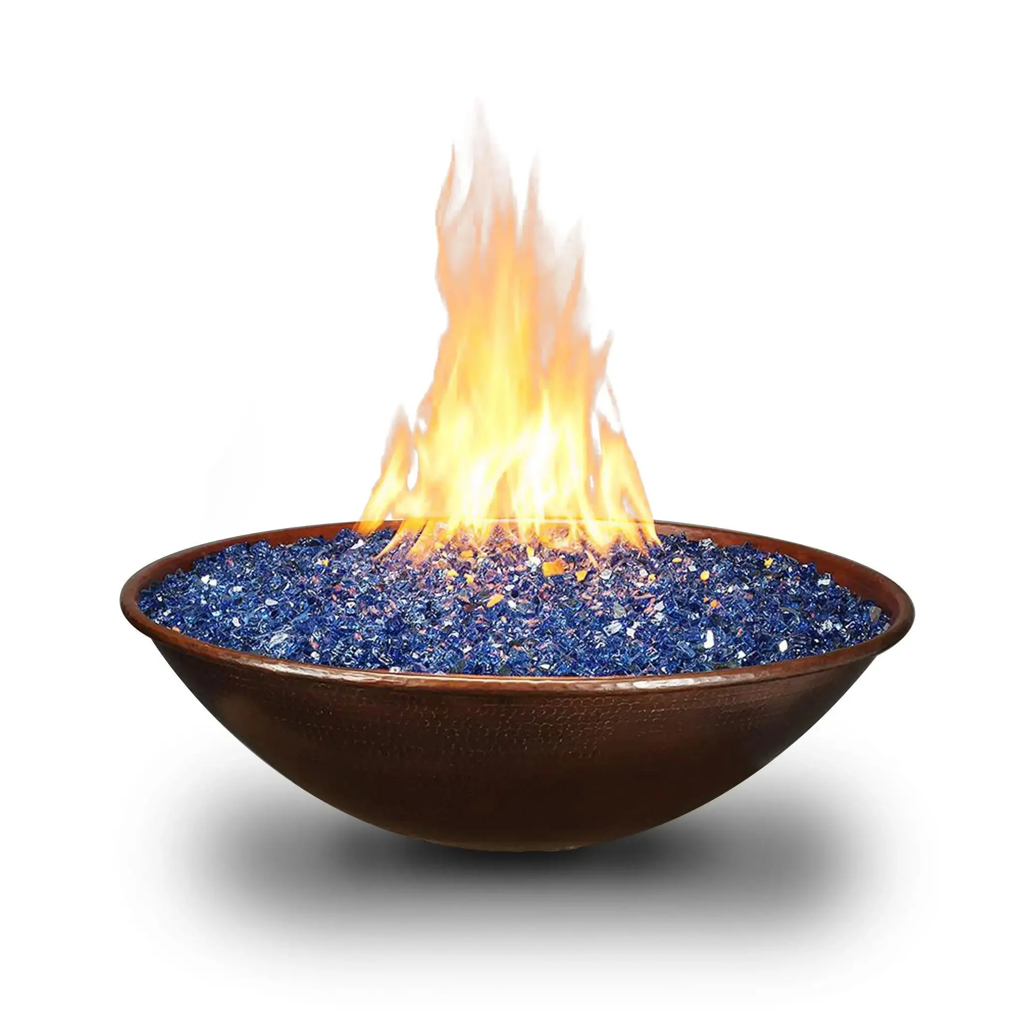 30" Round Taza Moreno Copper Fire Bowl by Starfire Designs