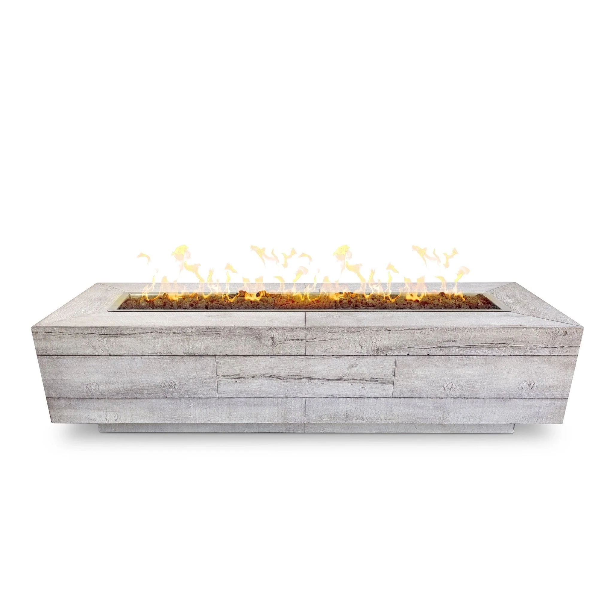 The Outdoor Plus 108" Catalina Wood Grain Concrete Gas Fire Pit - Image 3