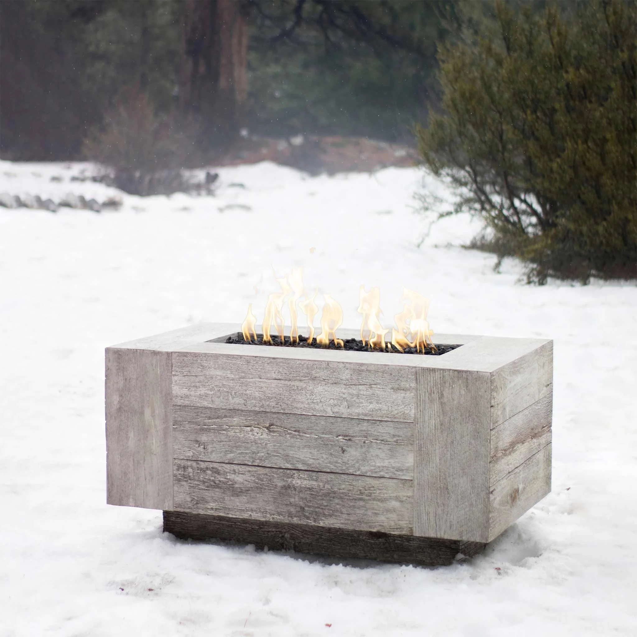 The Outdoor Plus 108" Catalina Wood Grain Concrete Gas Fire Pit - Image 9