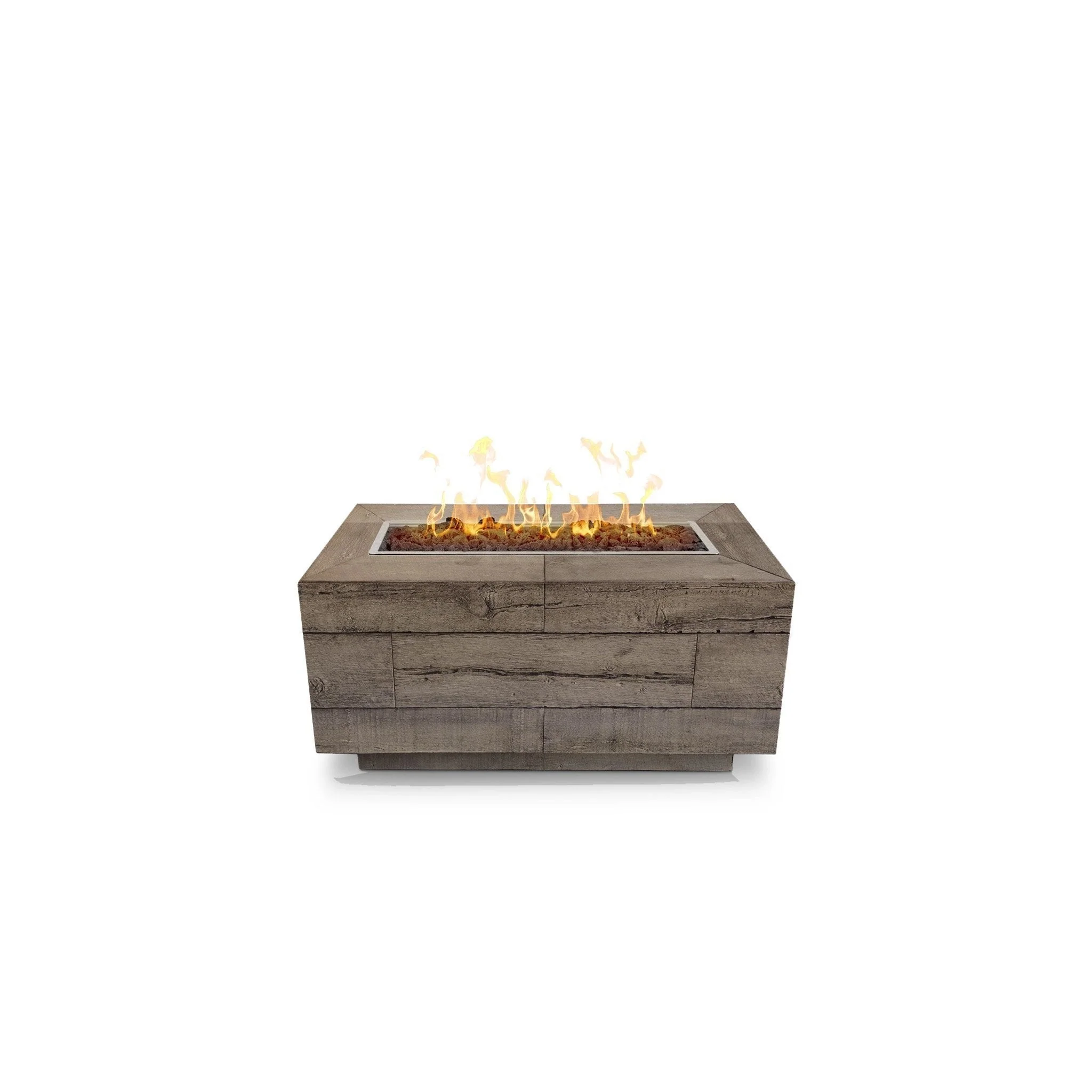The Outdoor Plus 48" Catalina Wood Grain Concrete Gas Fire Pit - Image 3