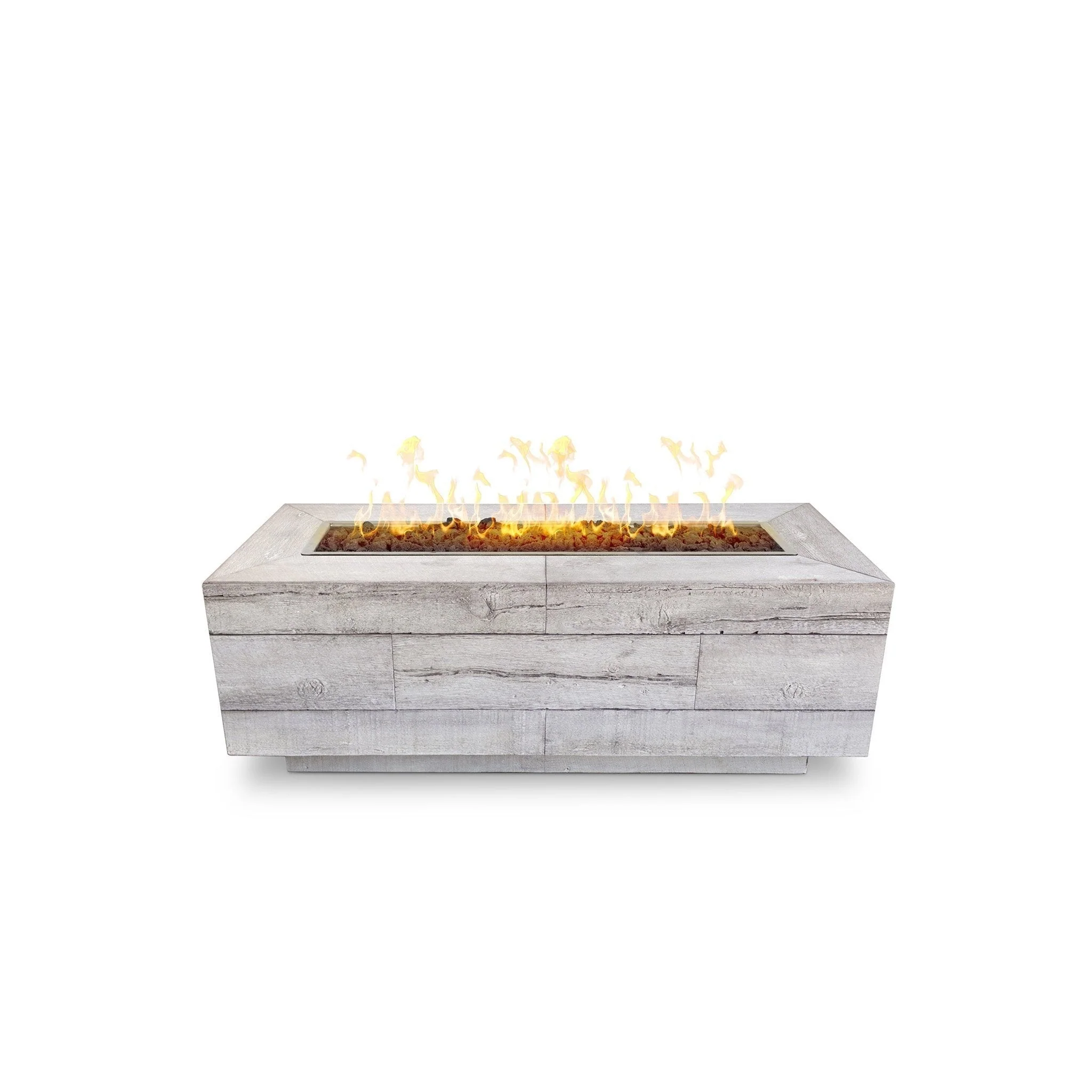 The Outdoor Plus 72" Catalina Wood Grain Concrete Gas Fire Pit - Image 2
