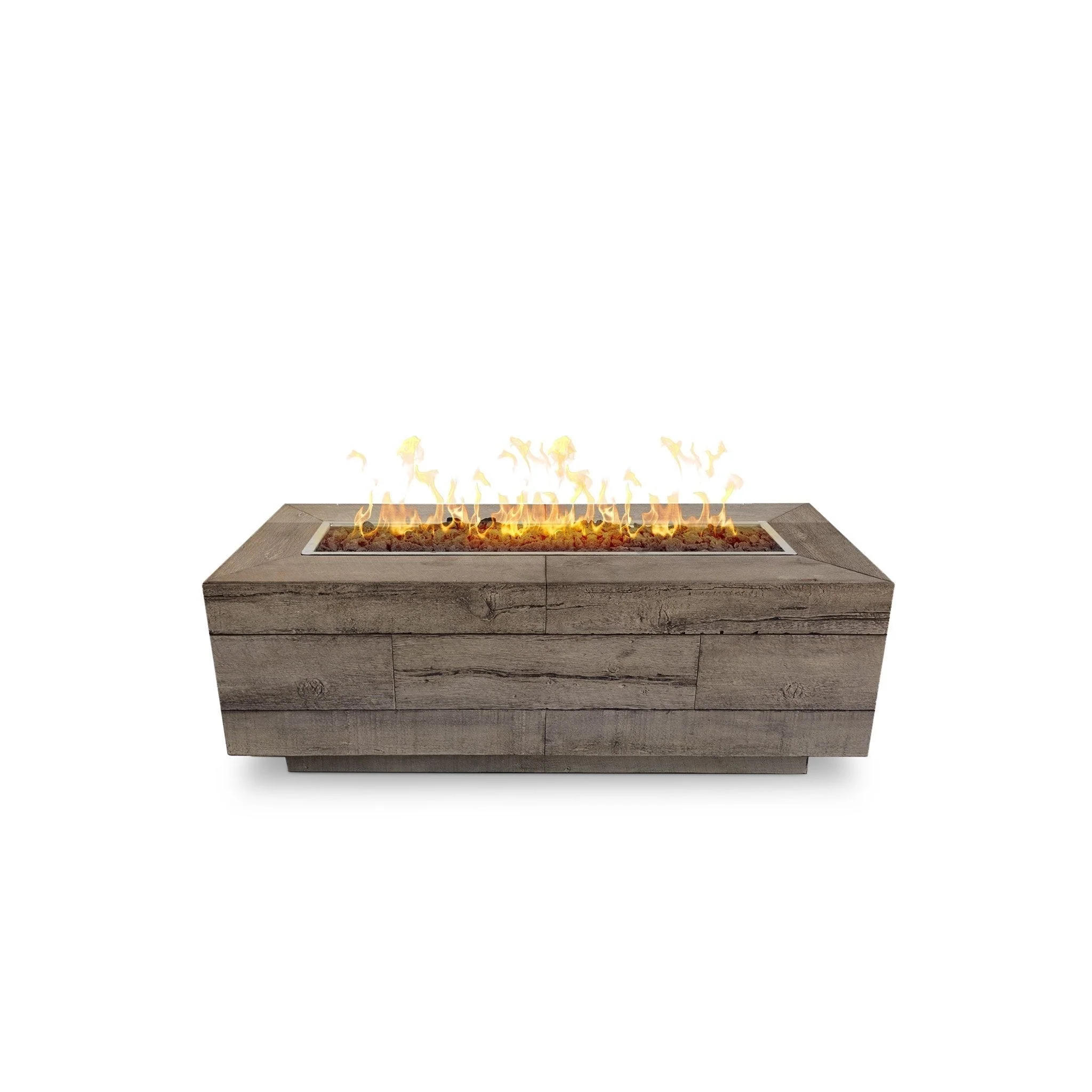 The Outdoor Plus 72" Catalina Wood Grain Concrete Gas Fire Pit - Image 6