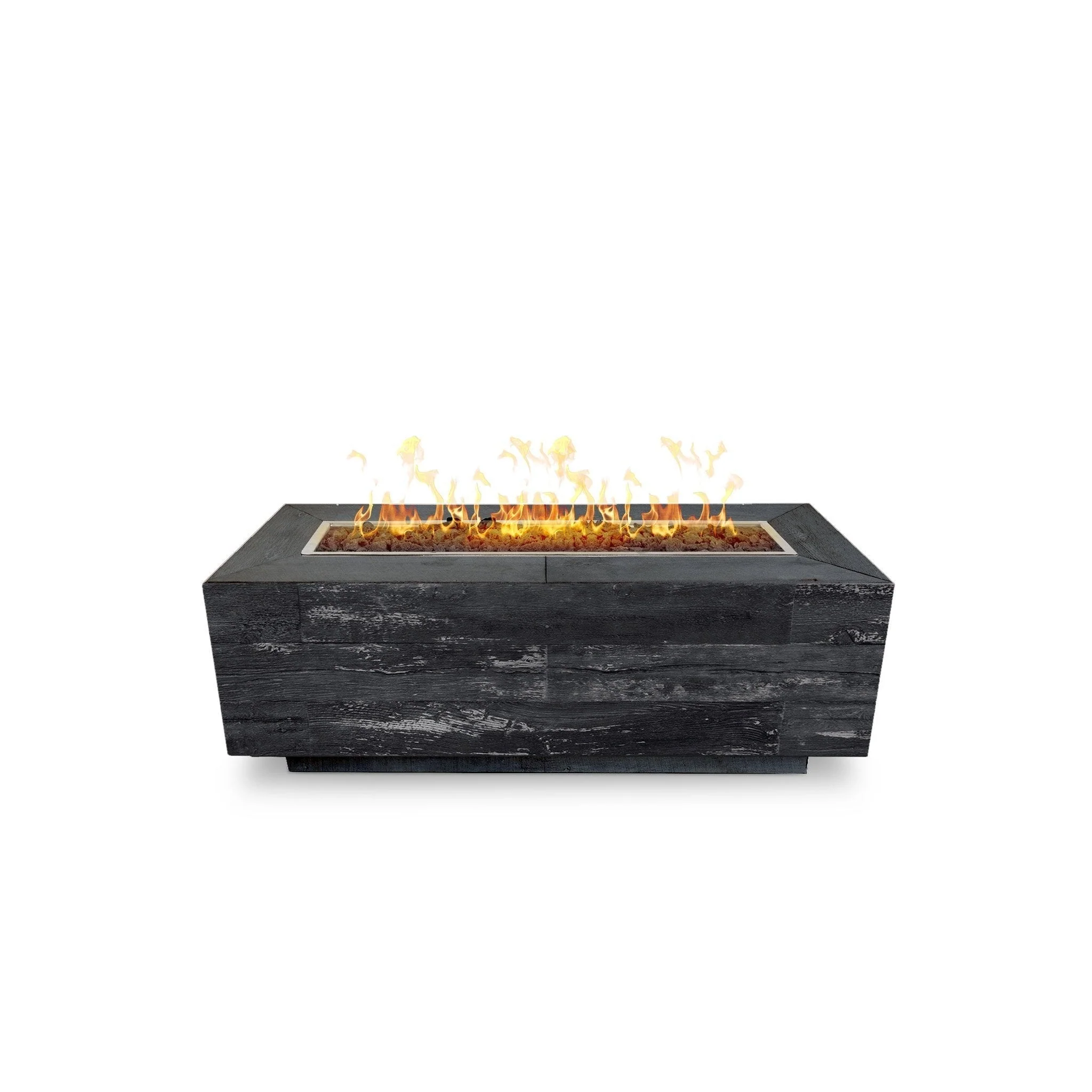 The Outdoor Plus 72" Catalina Wood Grain Concrete Gas Fire Pit - Image 7