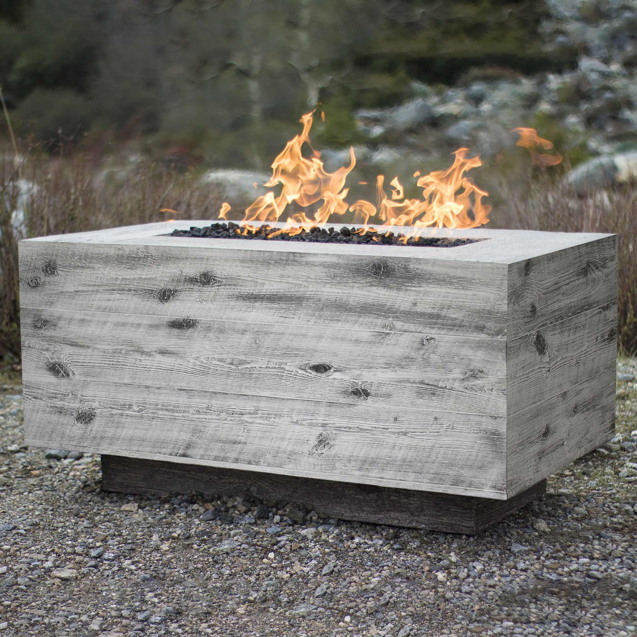 The Outdoor Plus 72" Catalina Wood Grain Concrete Gas Fire Pit - Image 9
