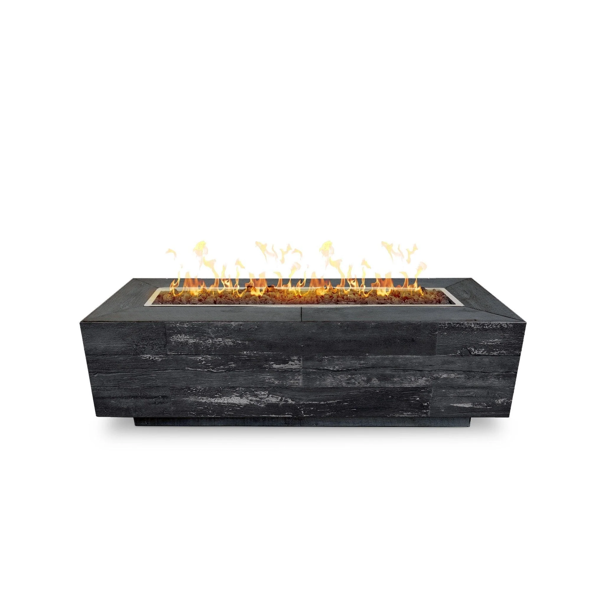 The Outdoor Plus 84" Catalina Wood Grain Concrete Gas Fire Pit - Image 6