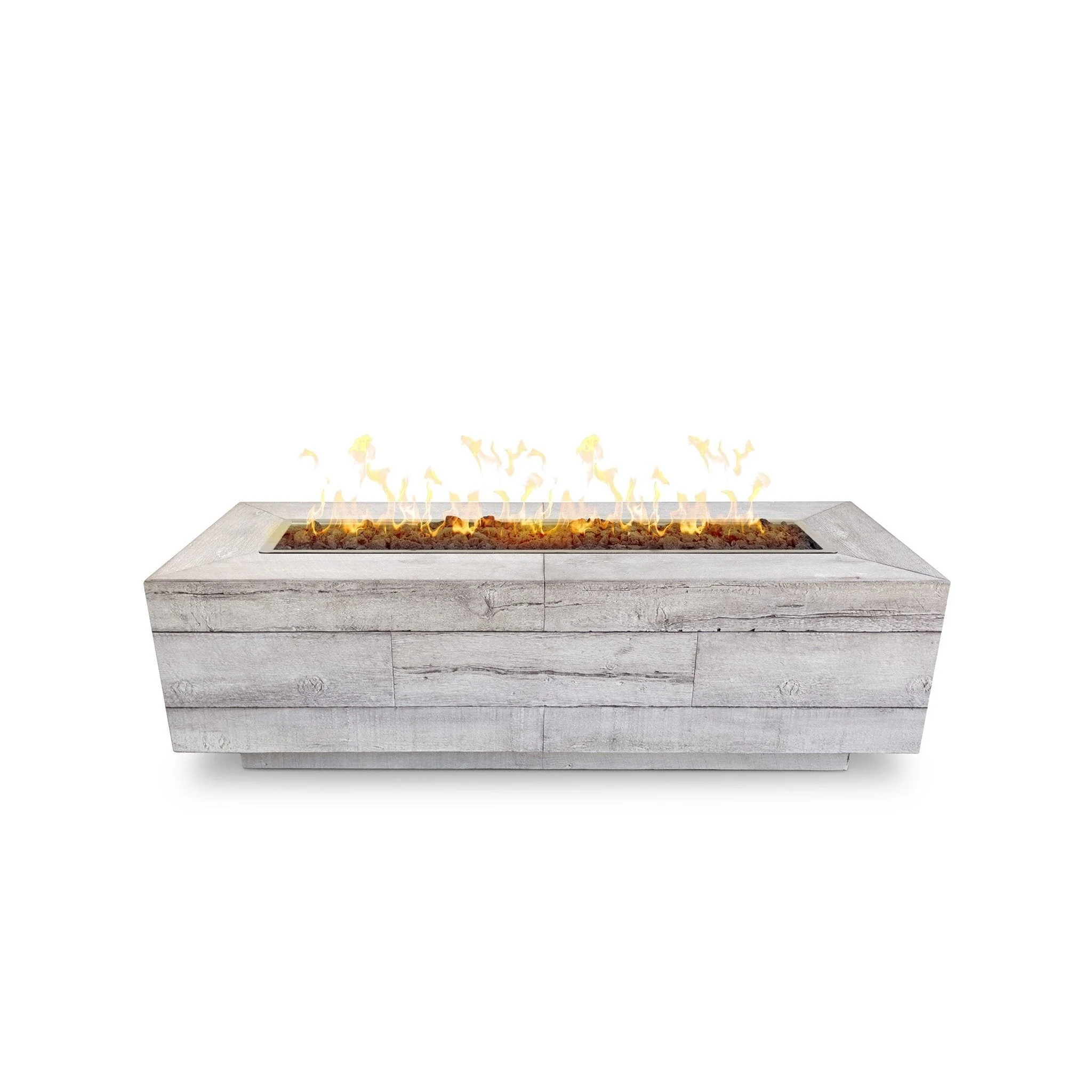 The Outdoor Plus 84" Catalina Wood Grain Concrete Gas Fire Pit - Image 7