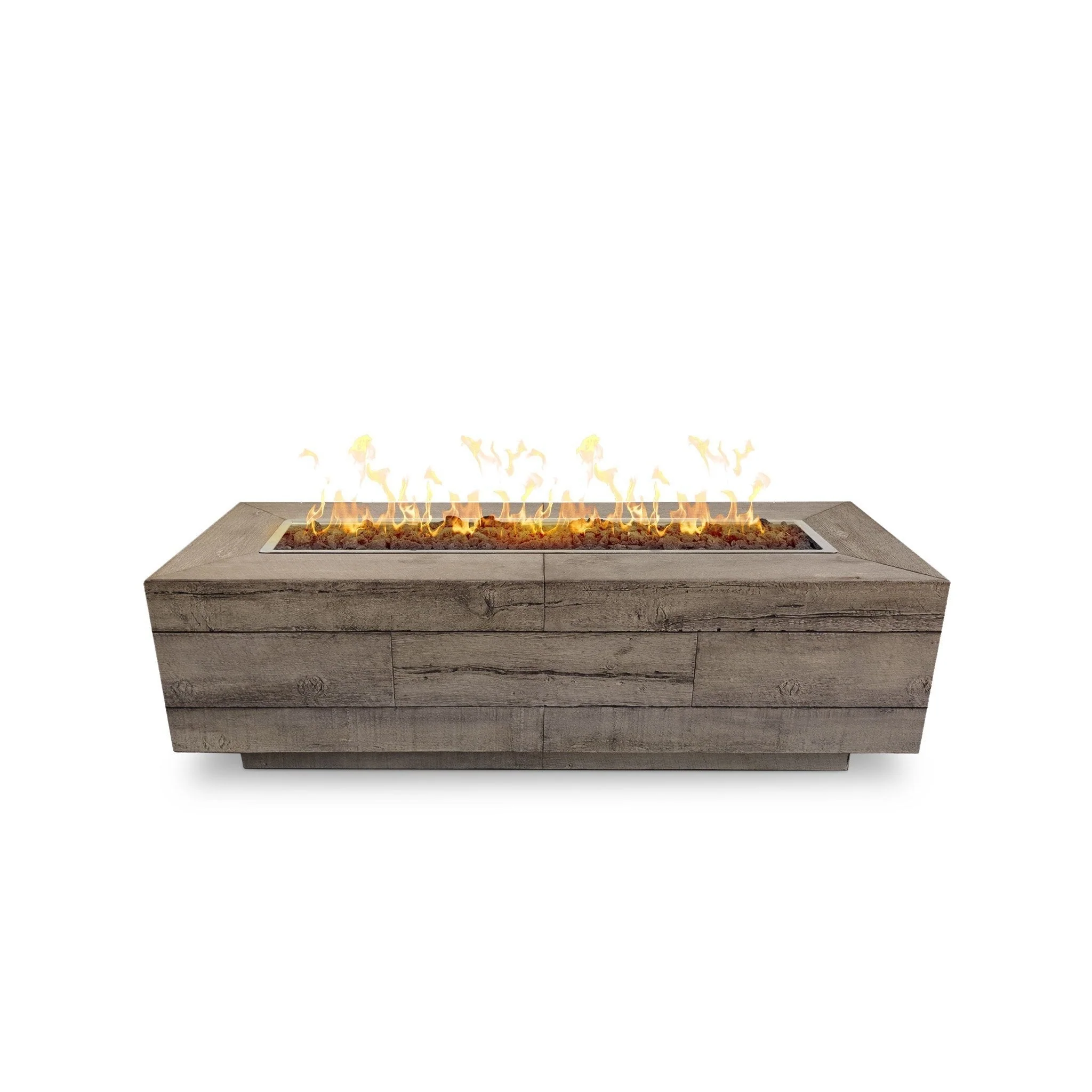The Outdoor Plus 84" Catalina Wood Grain Concrete Gas Fire Pit - Image 8