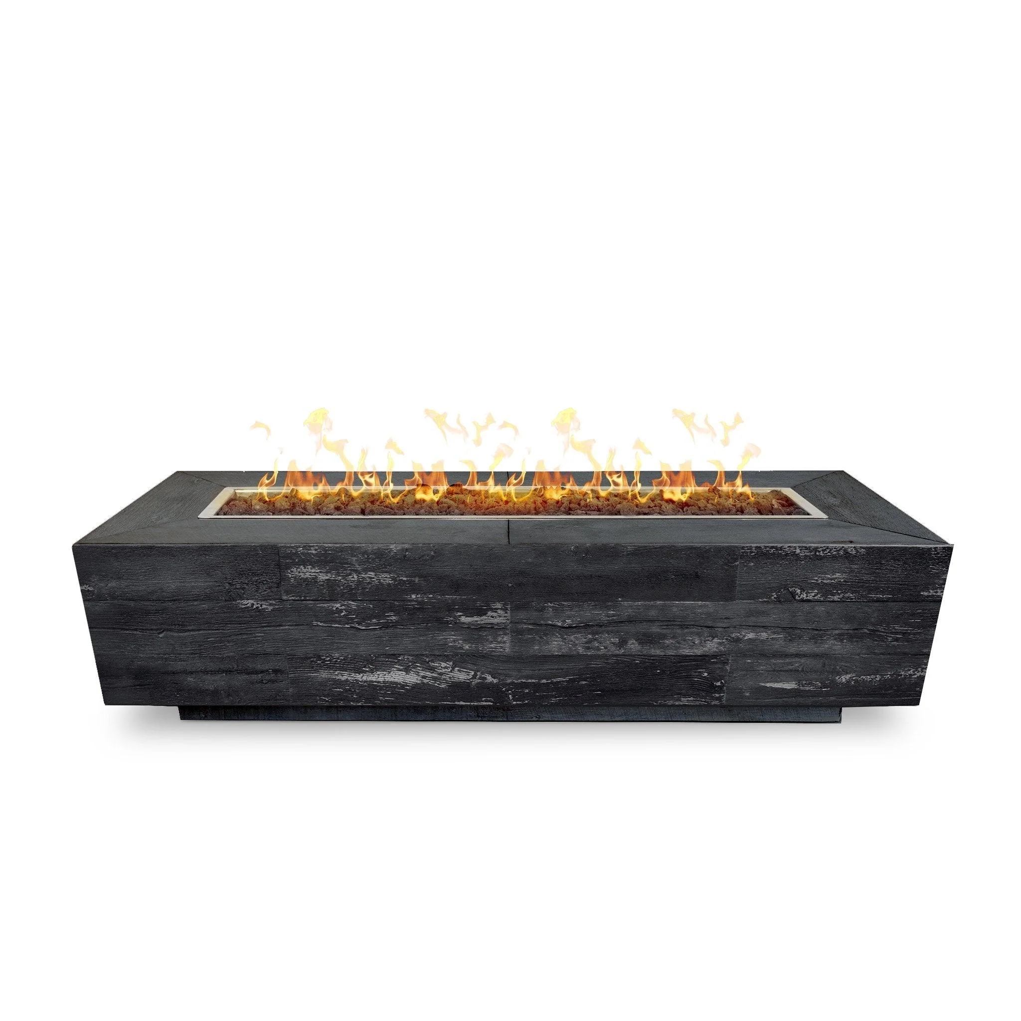 The Outdoor Plus 96" Catalina Wood Grain Concrete Gas Fire Pit - Image 2