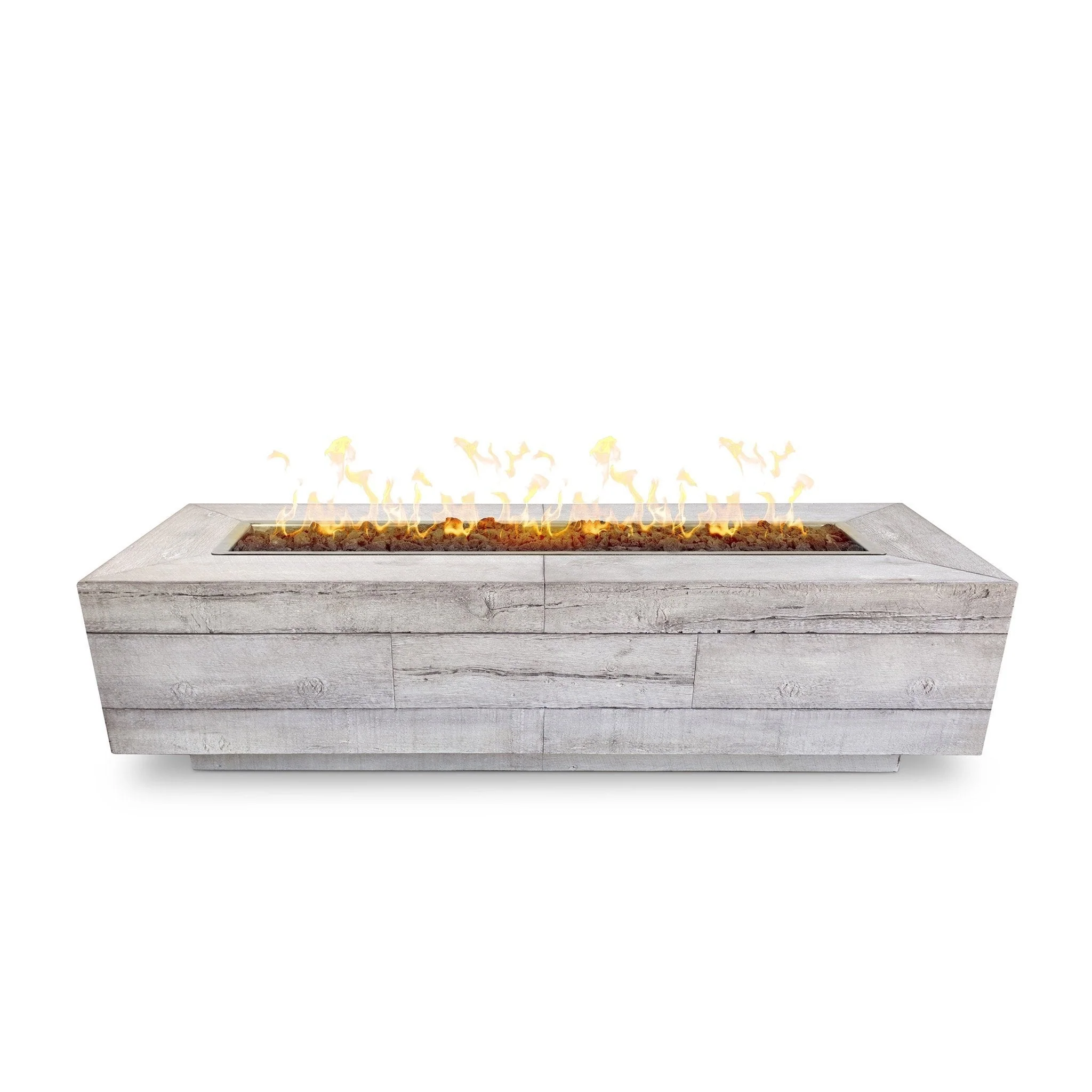 The Outdoor Plus 96" Catalina Wood Grain Concrete Gas Fire Pit - Image 3